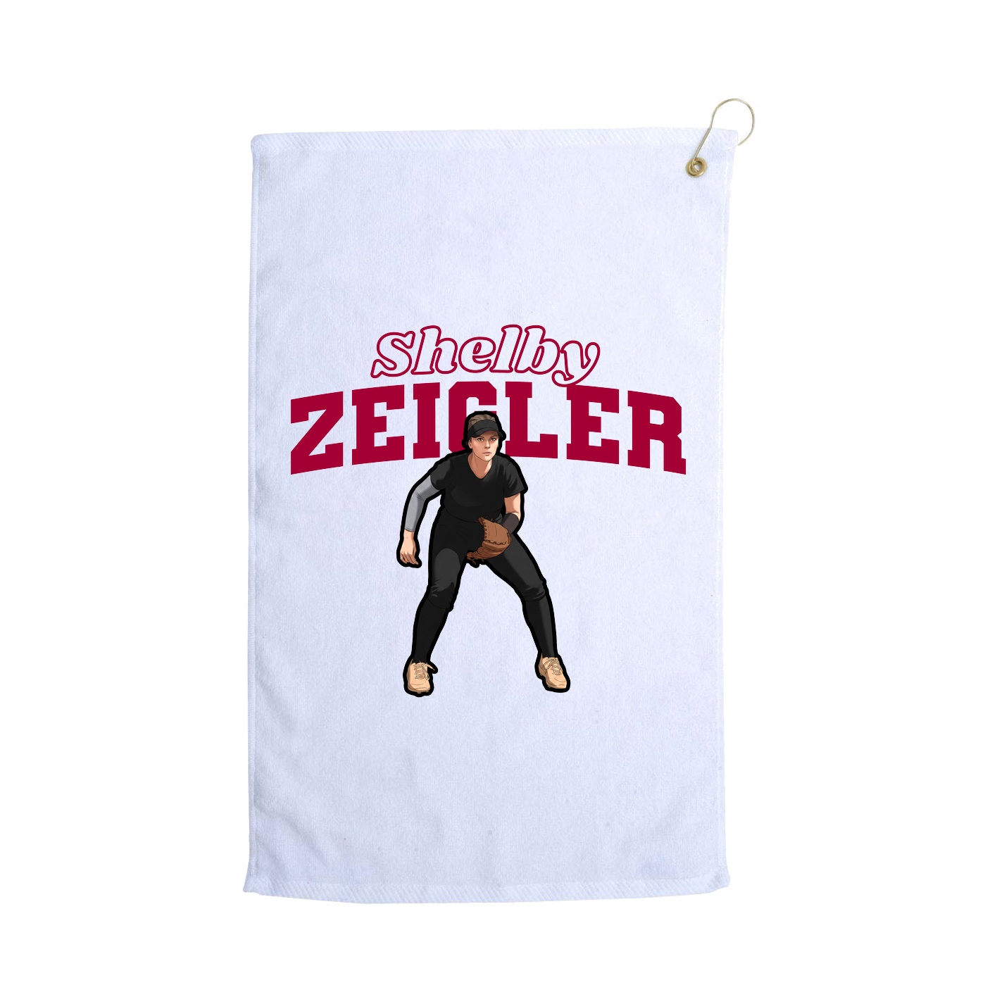 Golf Towel — Name Arch in White