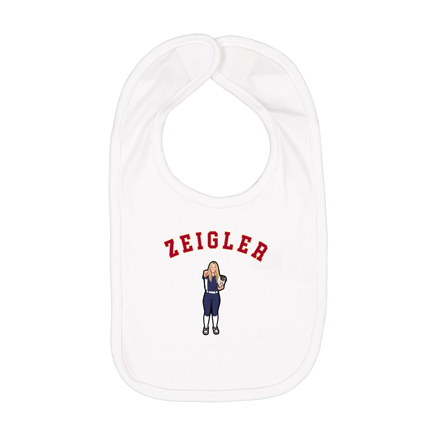 Infant Bib — Shirsey Arch in White