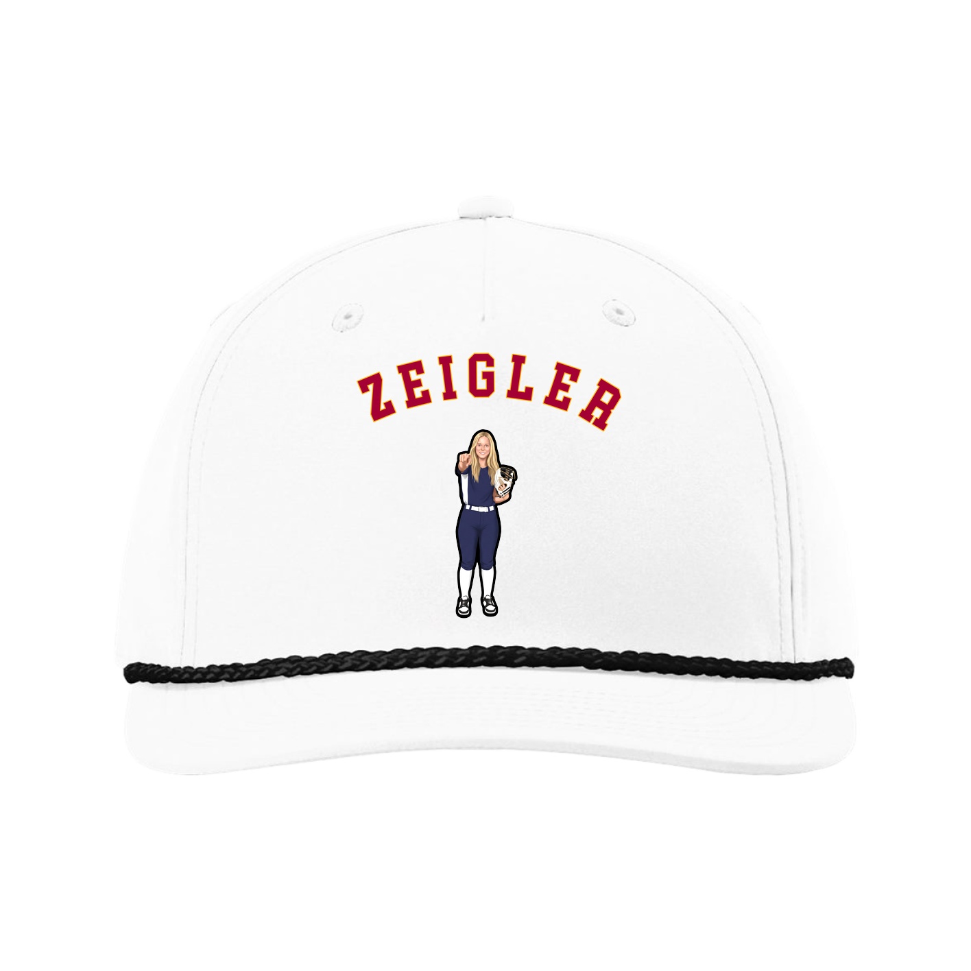 Five-Panel Classic Rope Cap — Shirsey Arch in White