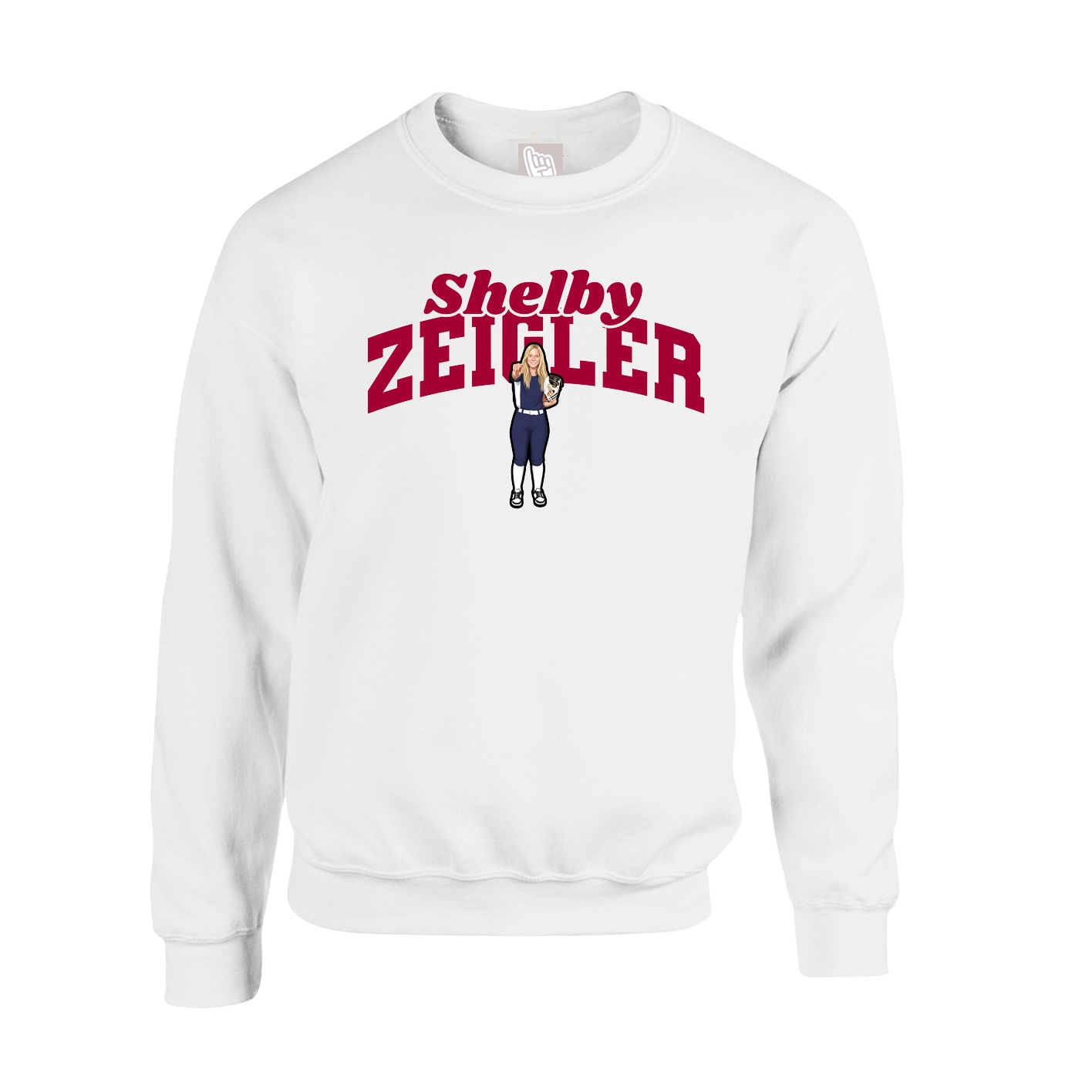 Fleece Crew — Signature Arch in White