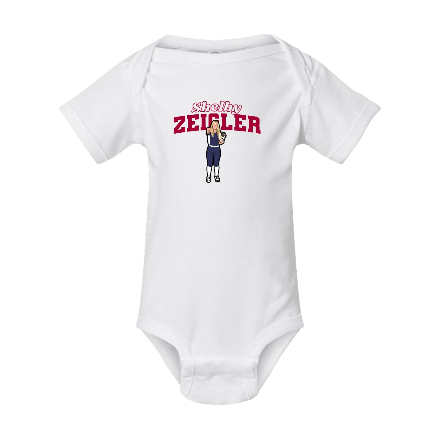 Baby Onesie — Name Arch in White