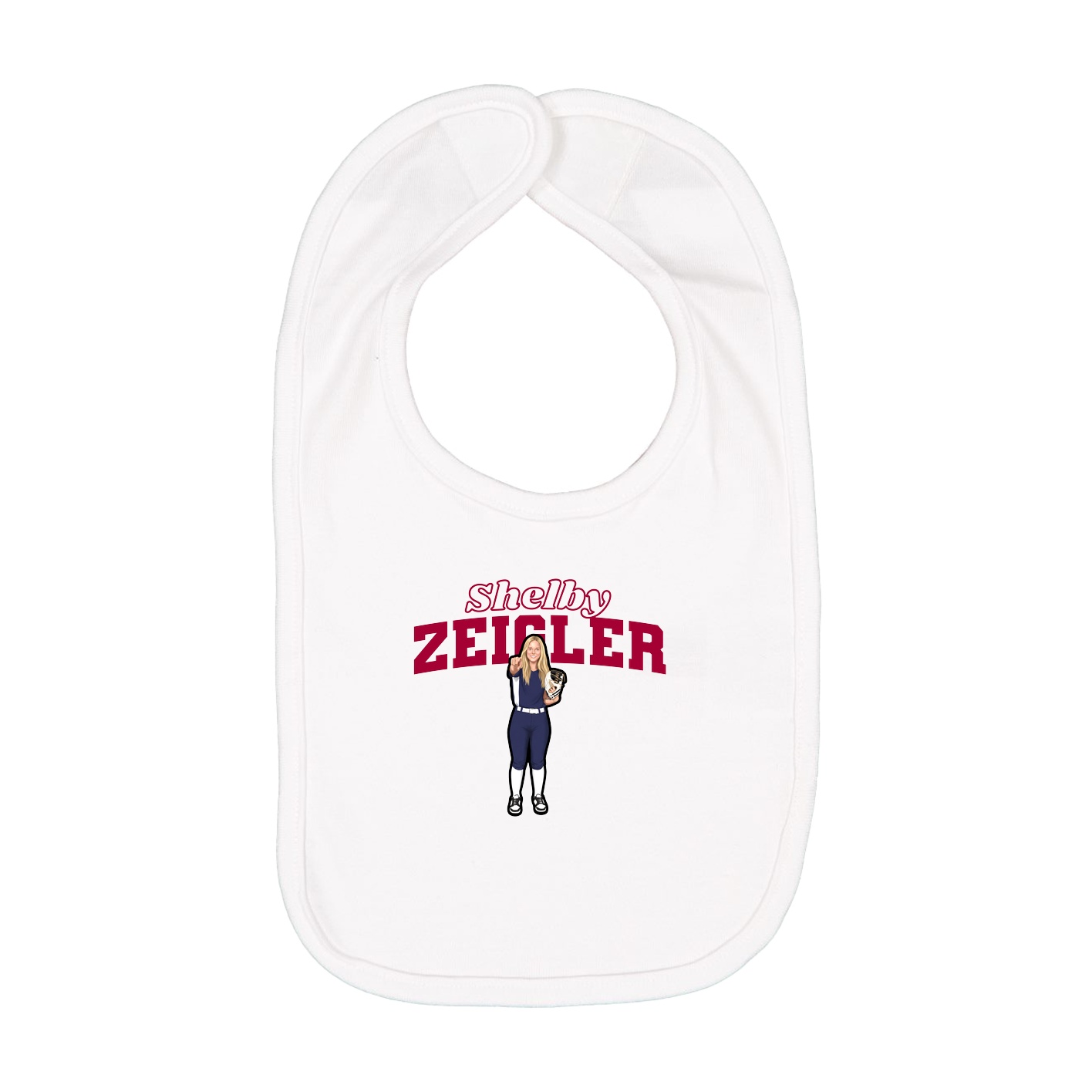 Infant Bib — Name Arch in White