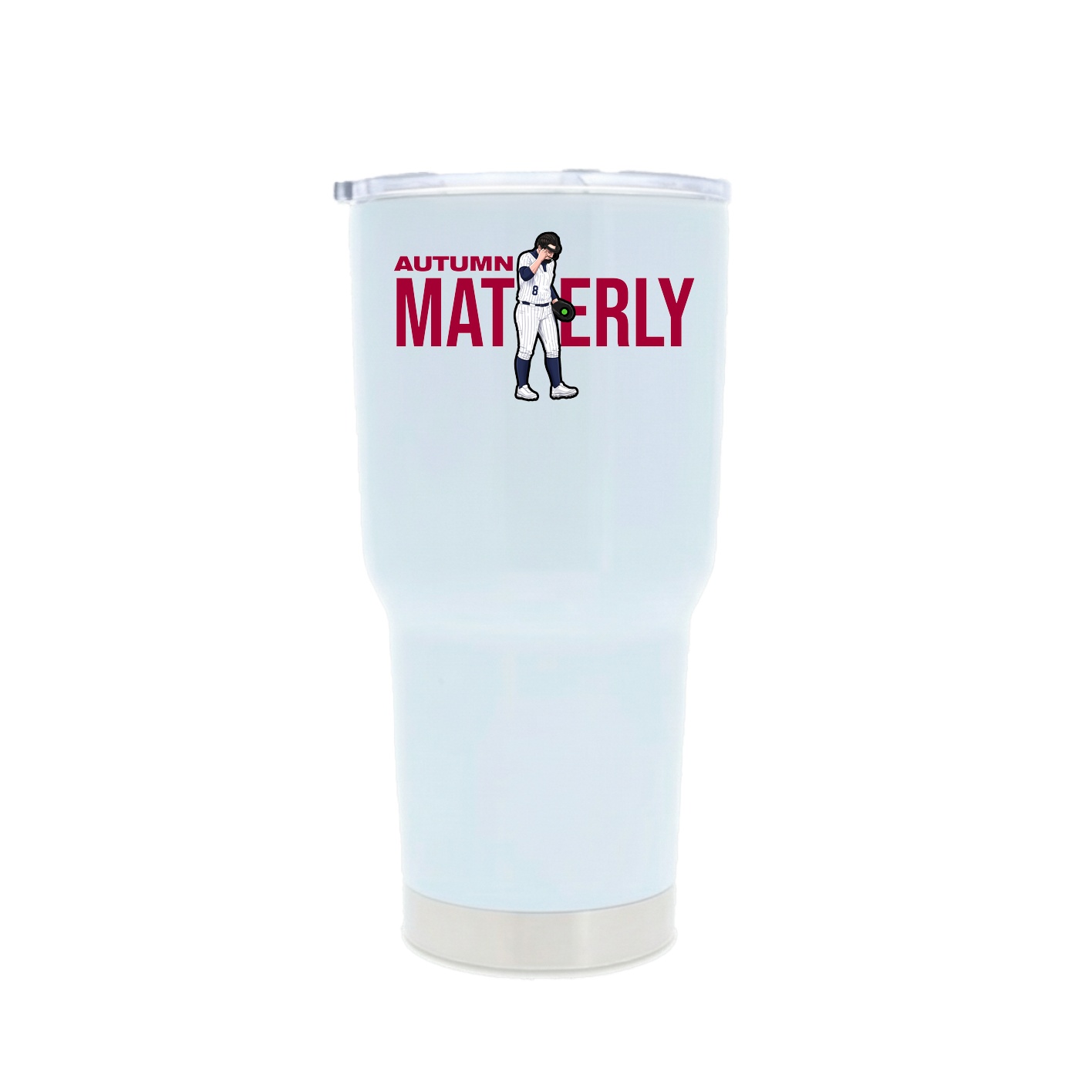 30oz Stainless Steel Tumbler — Player Name in White