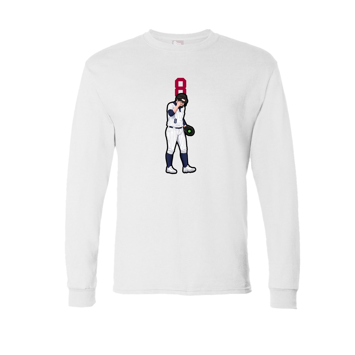 Long Sleeve Tee — Number Top in White