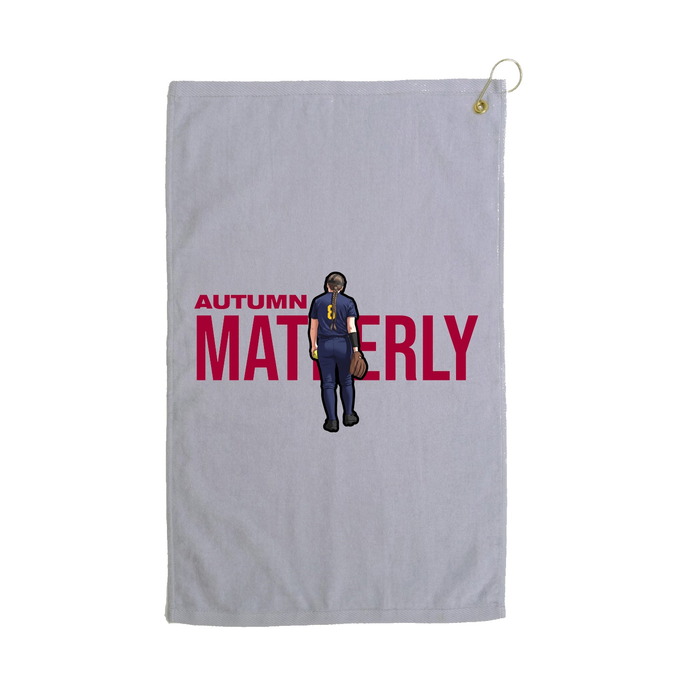 Golf Towel — Player Name in Grey