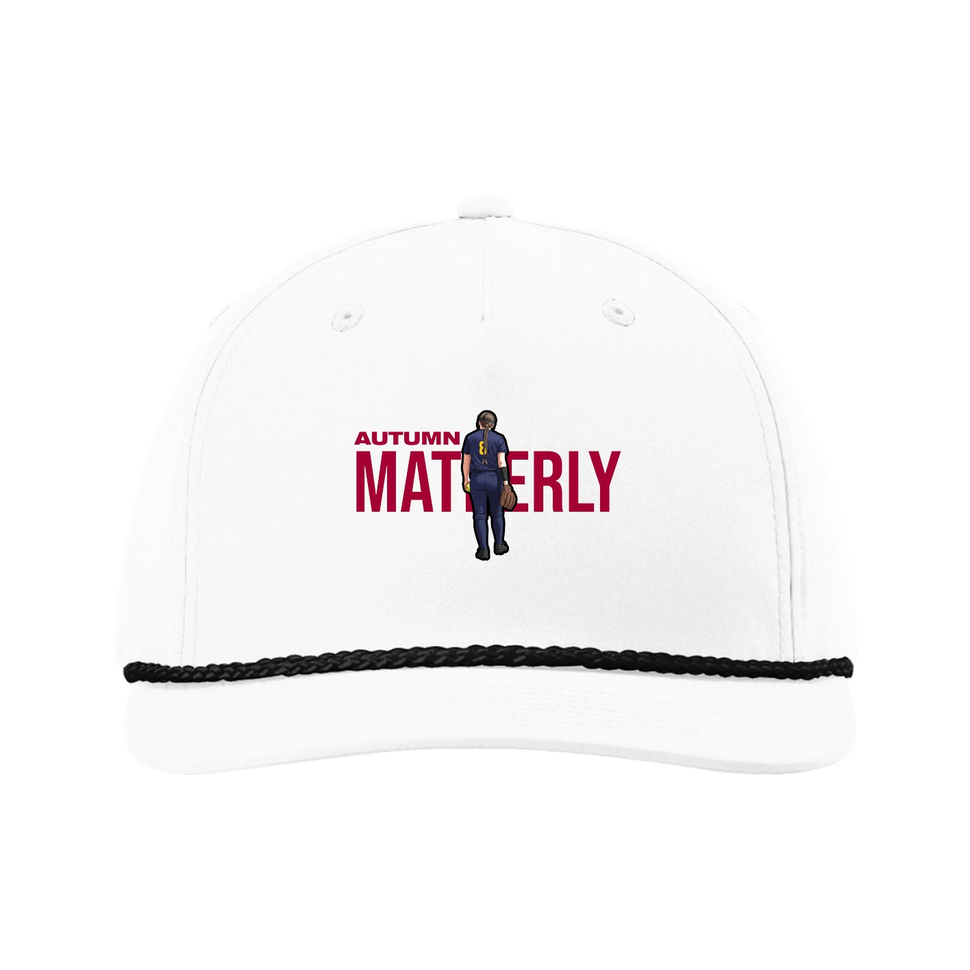 Five-Panel Classic Rope Cap — Player Name in White