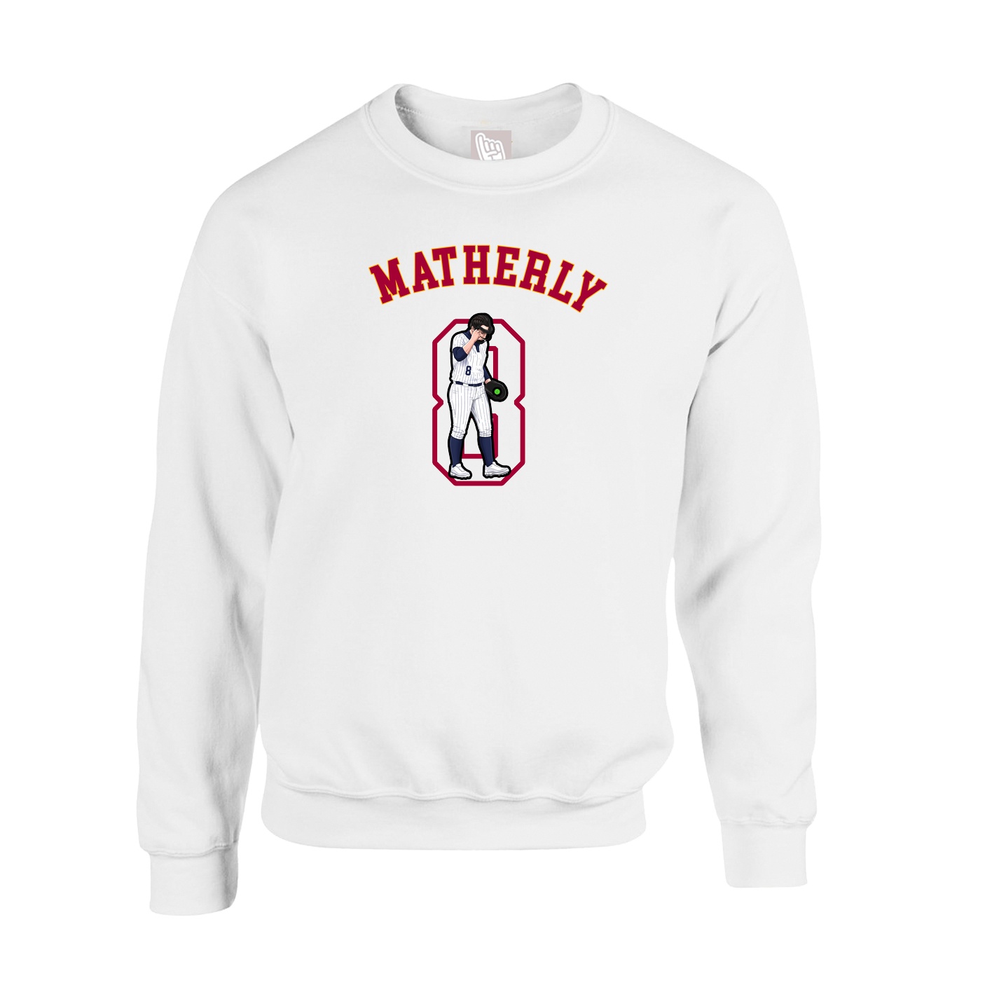 Fleece Crew — Shirsey Arch in White