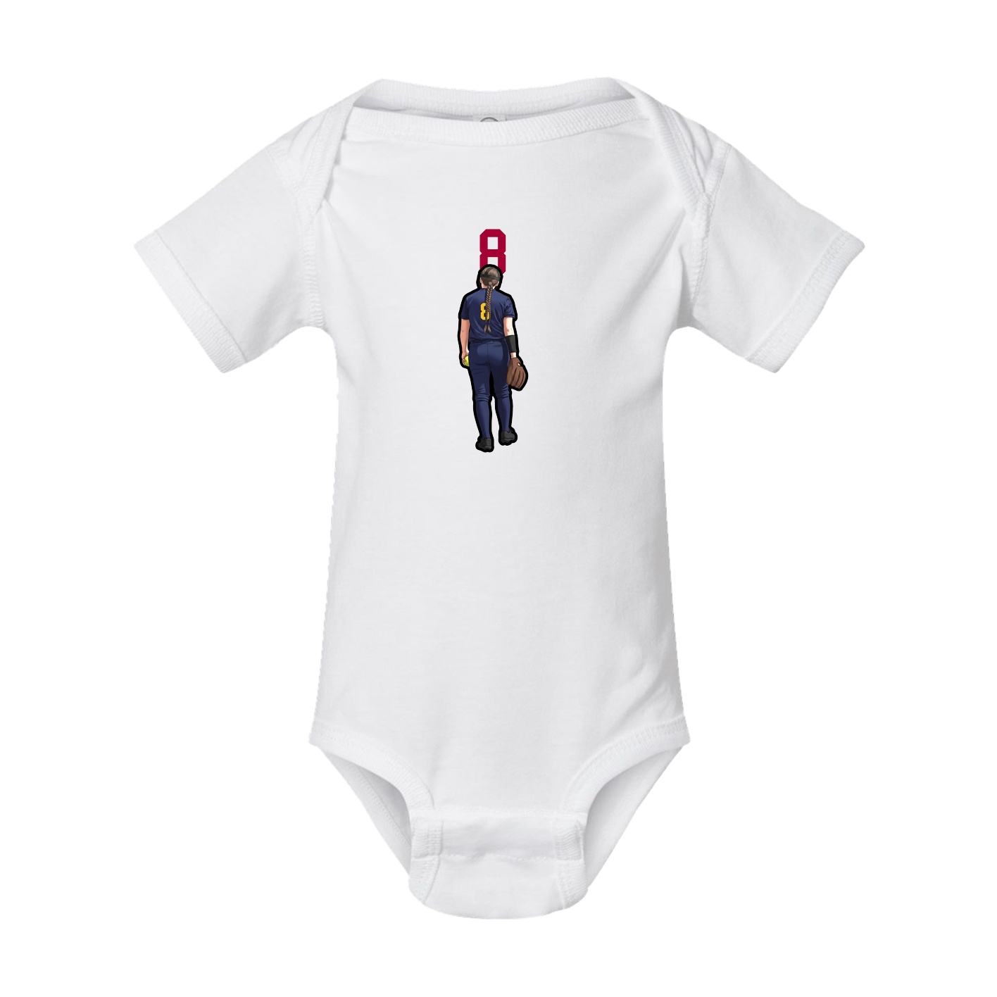 Baby Onesie — Number Top in White