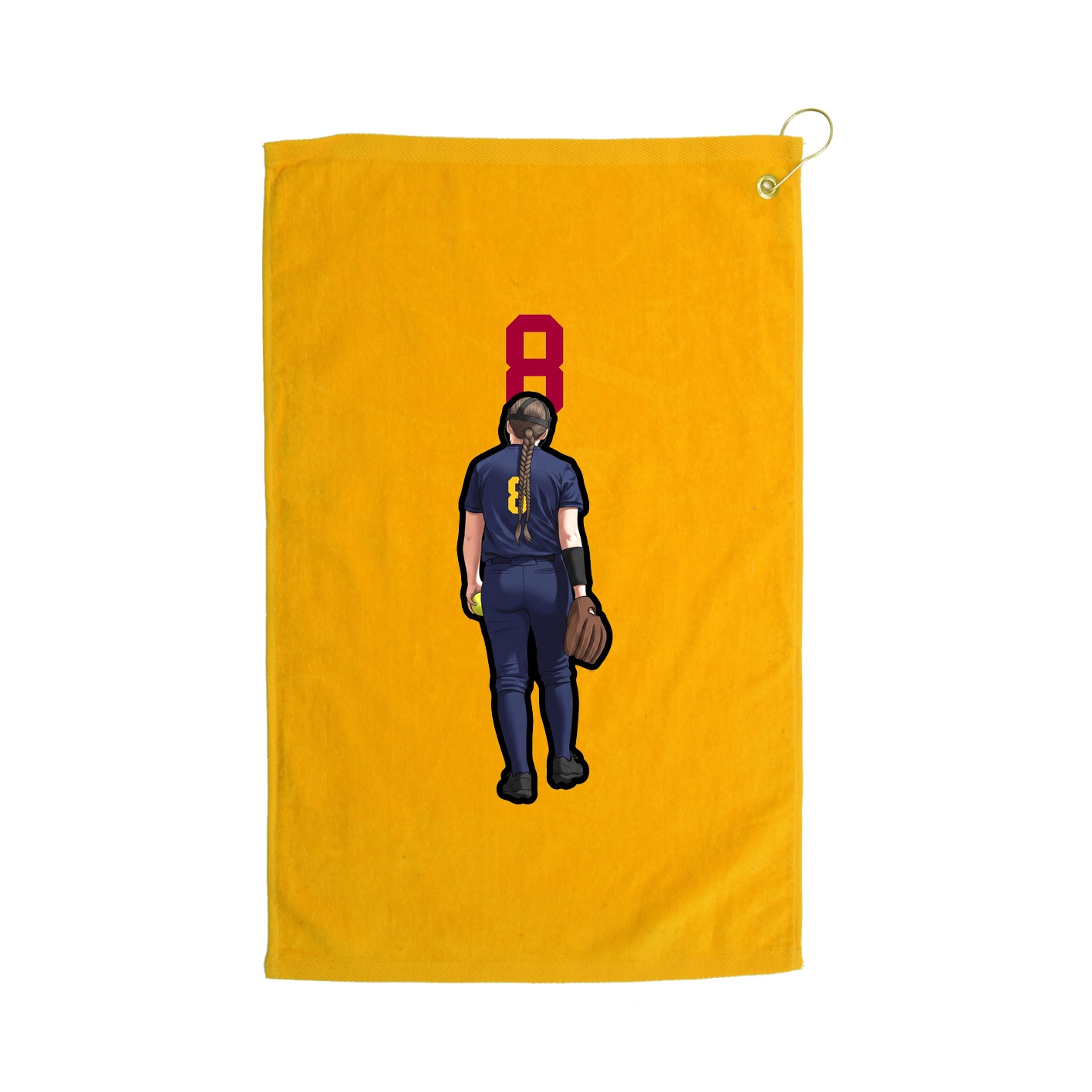 Golf Towel — Number Top in Gold