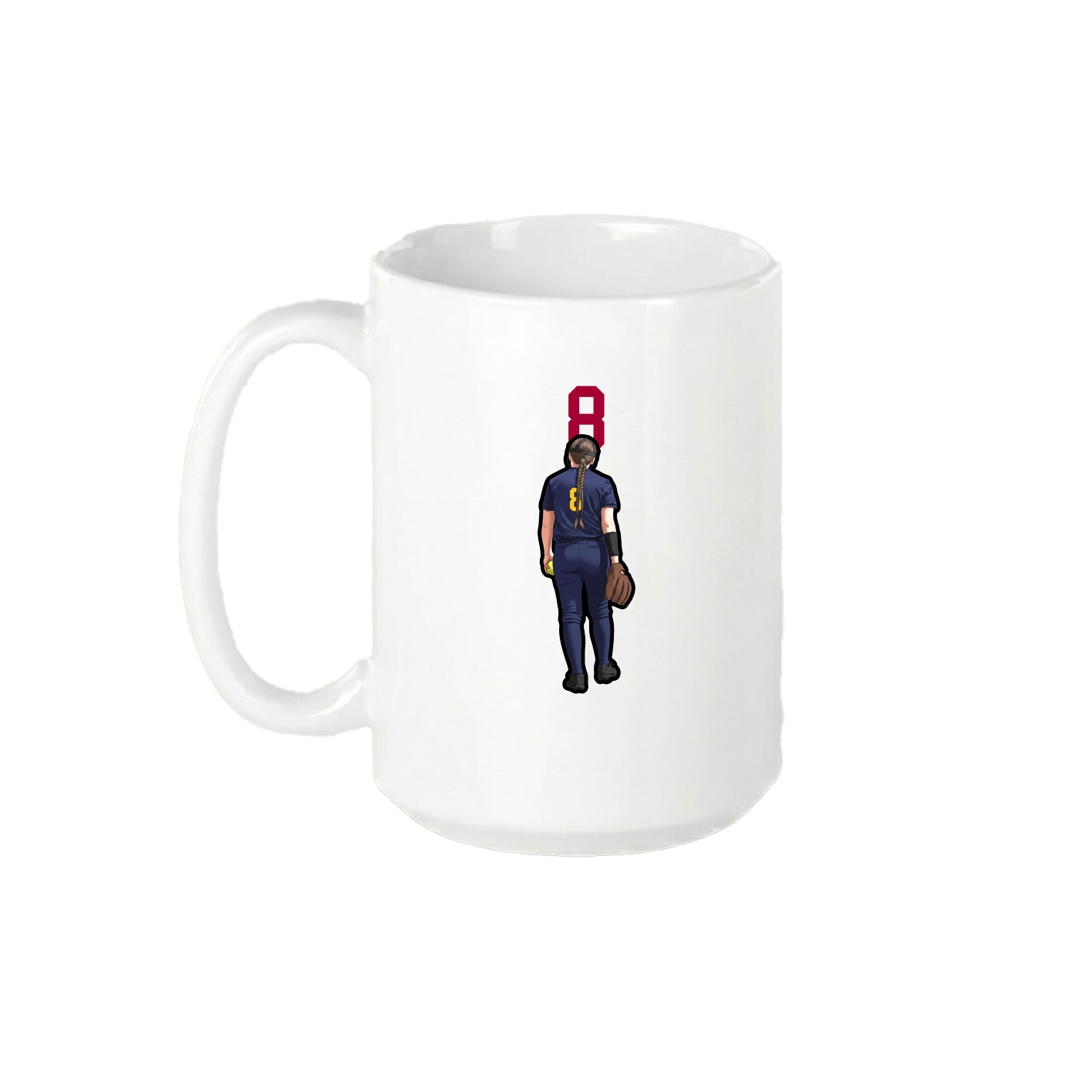 15oz Coffee Mug — Number Top in White