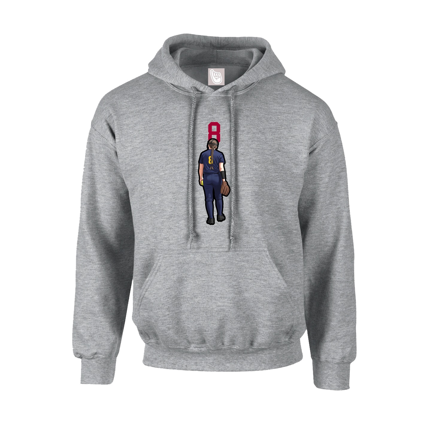 Youth Hoodie — Number Top in Grey