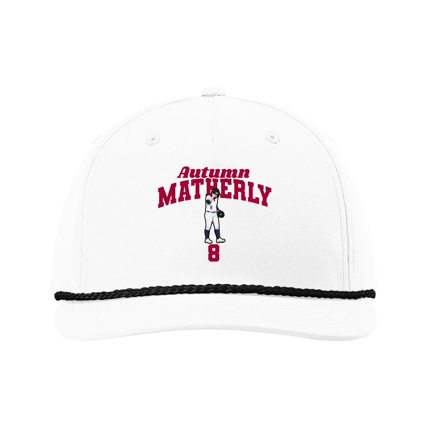 Five-Panel Classic Rope Cap — Signature Arch in White
