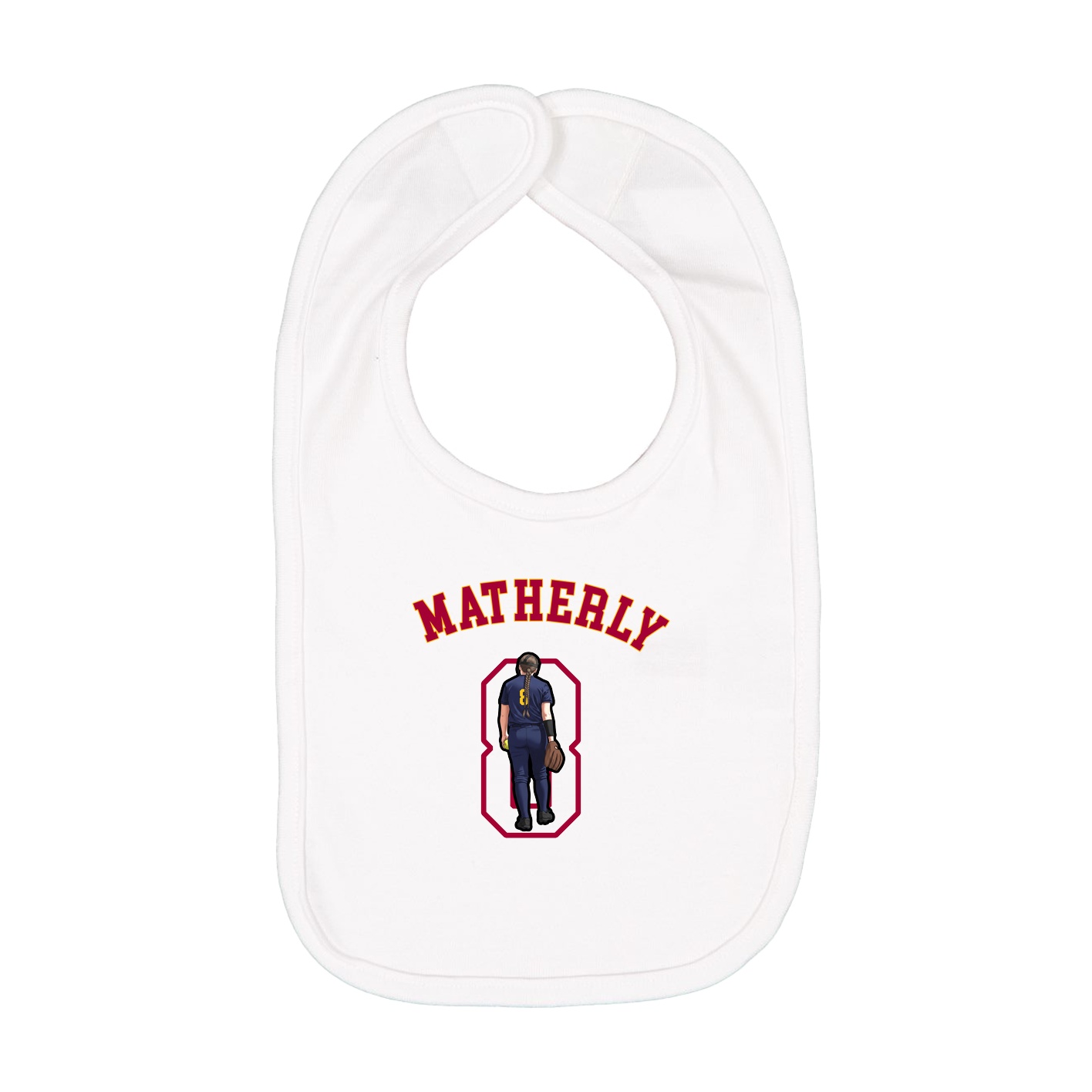 Infant Bib — Shirsey Arch in White