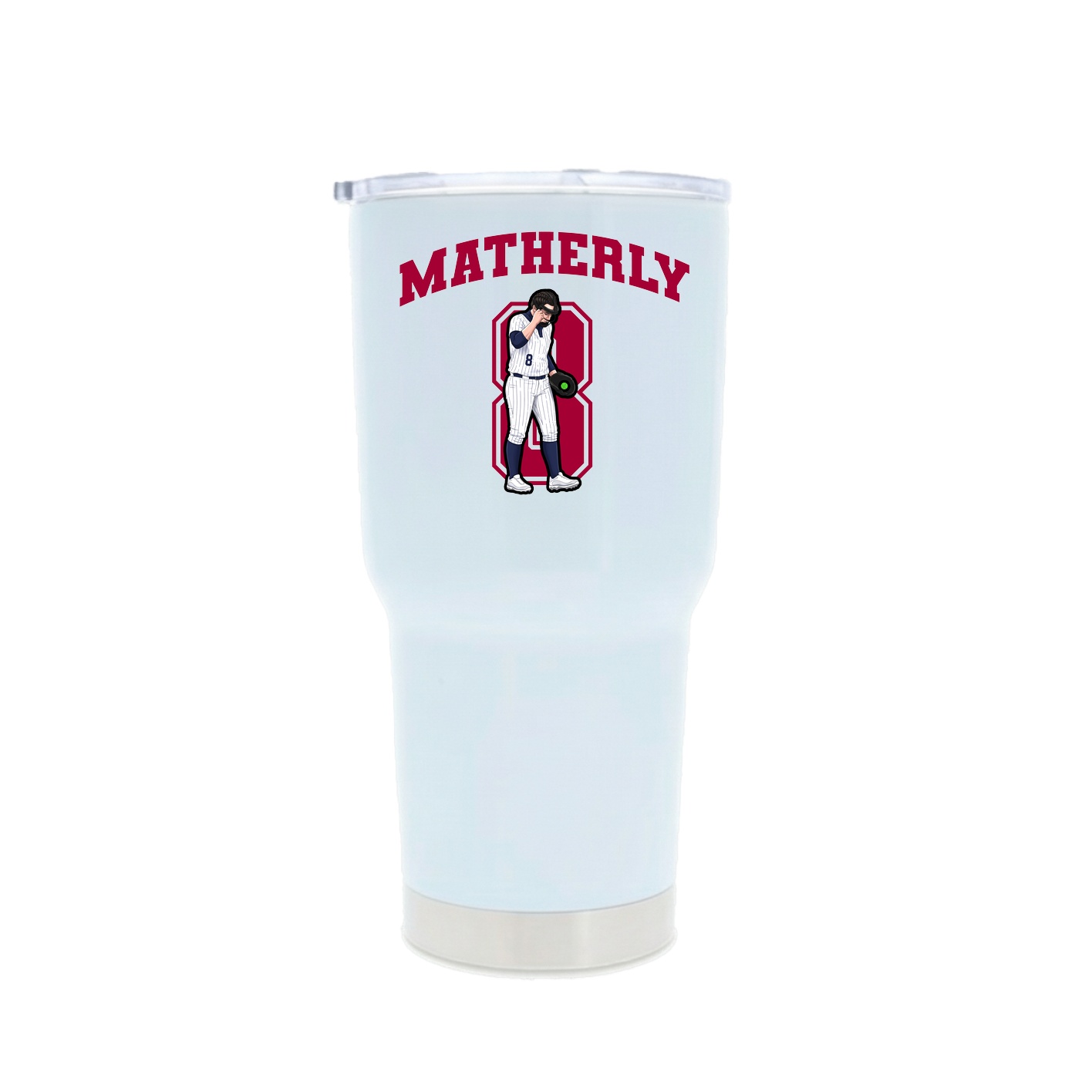30oz Stainless Steel Tumbler — Number in White