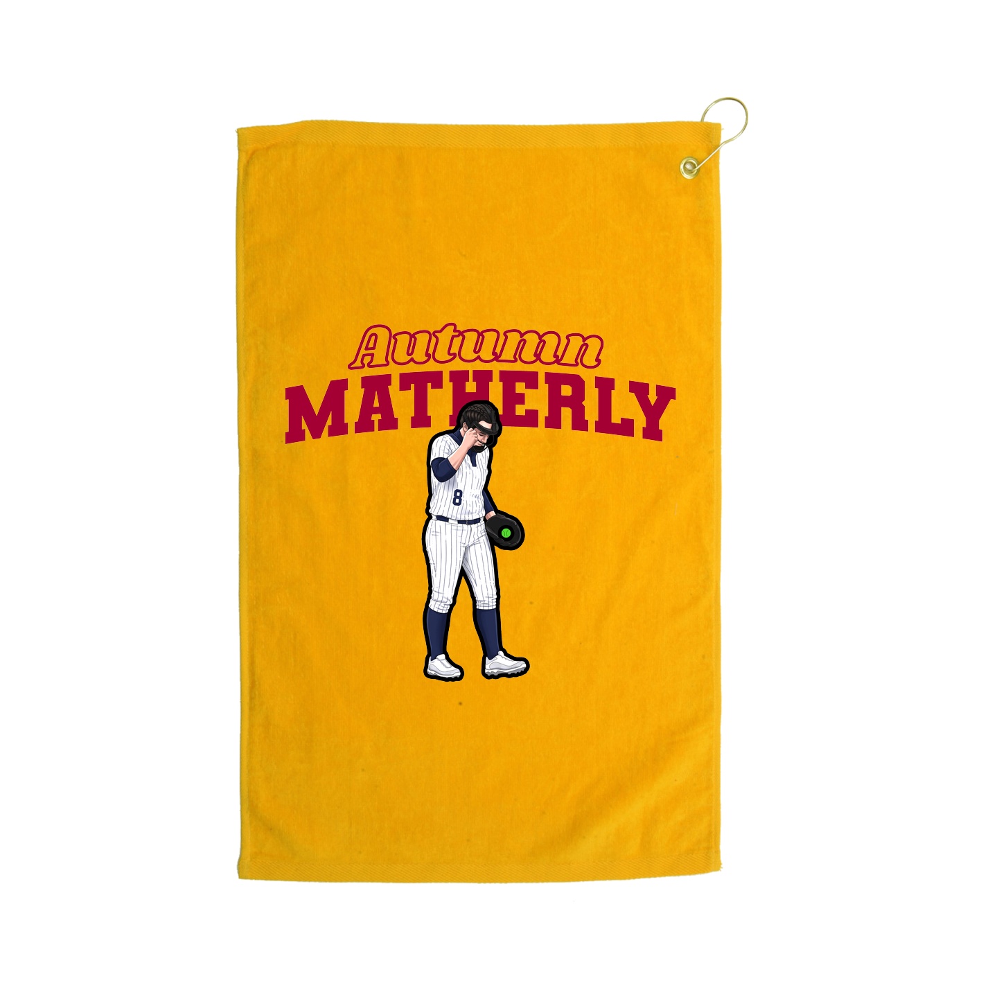 Golf Towel — Name Arch in Gold