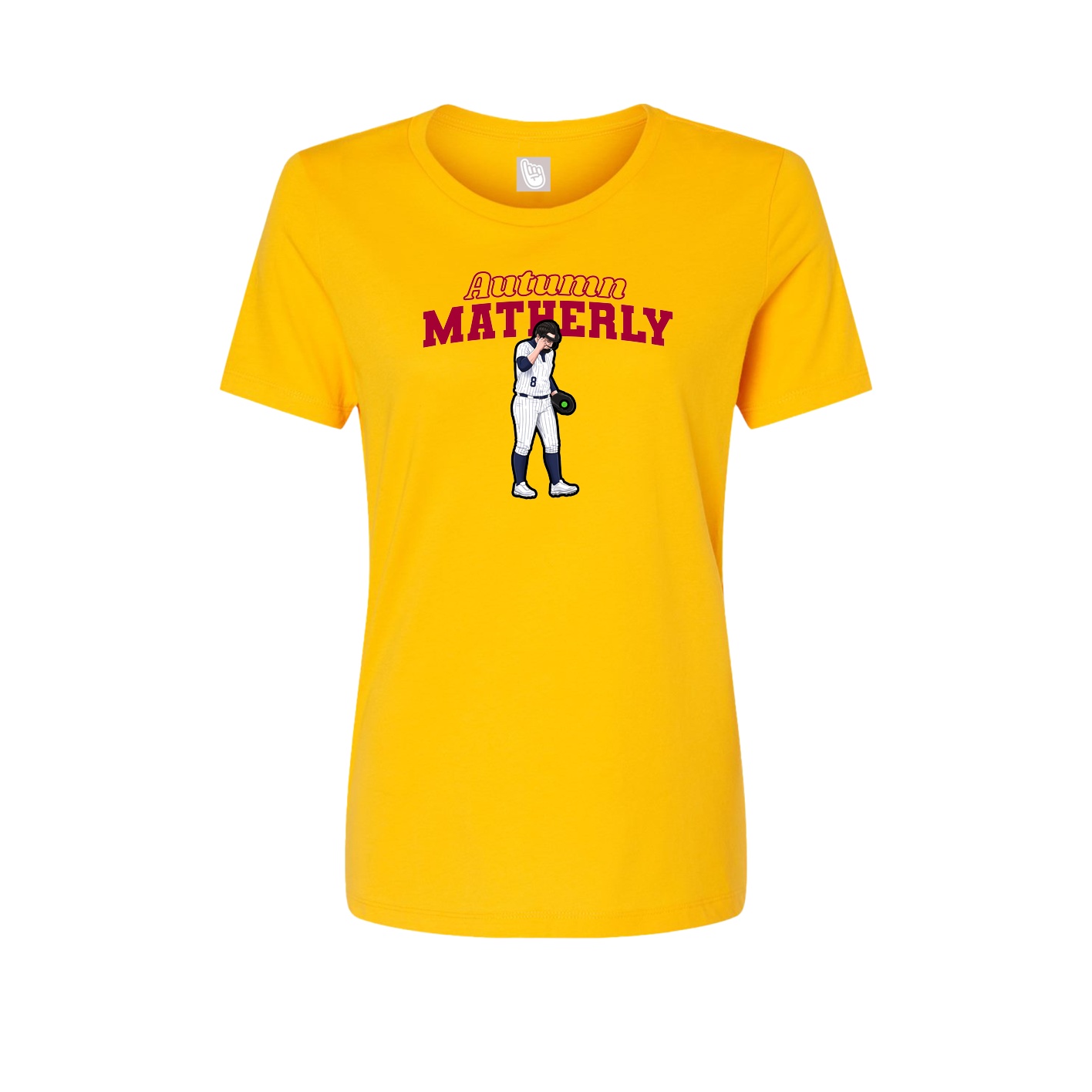 Fitted Women's Tee — Name Arch in Gold