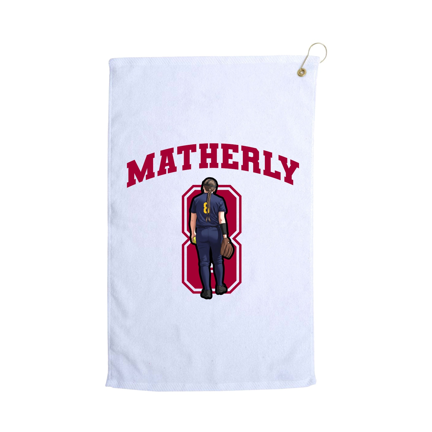 Golf Towel — Number in White