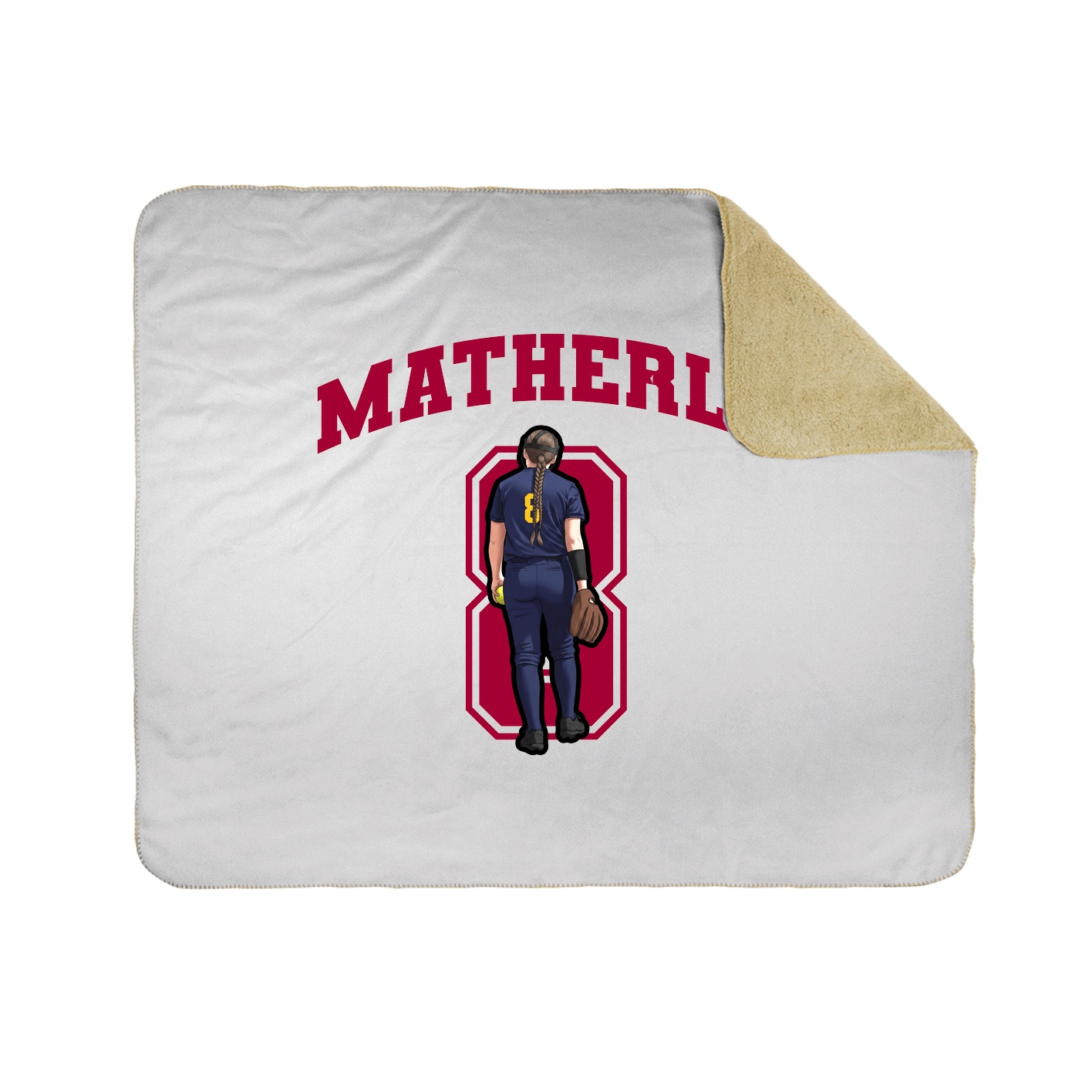Throw Blanket — Number in White