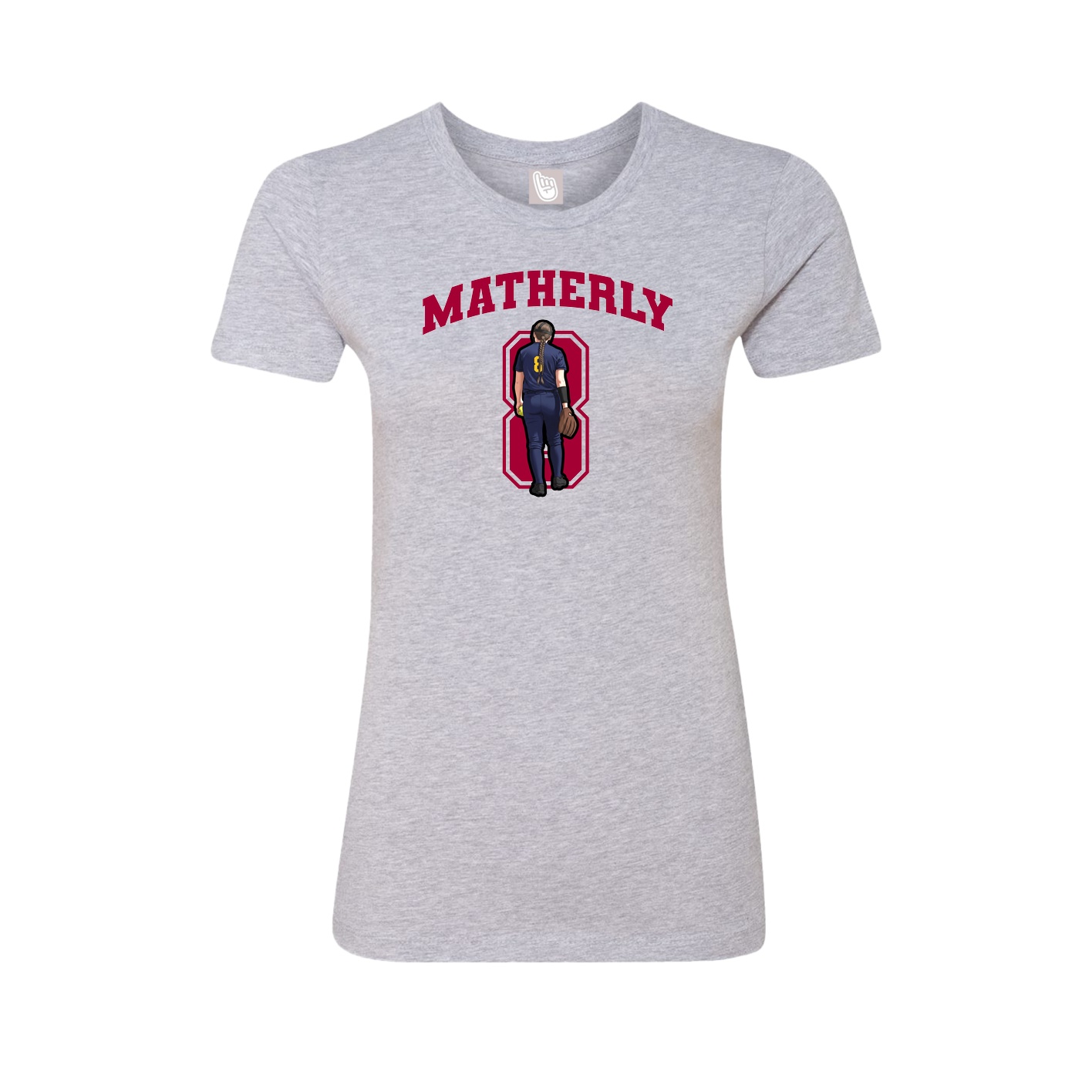 Fitted Women's Tee — Number in Grey