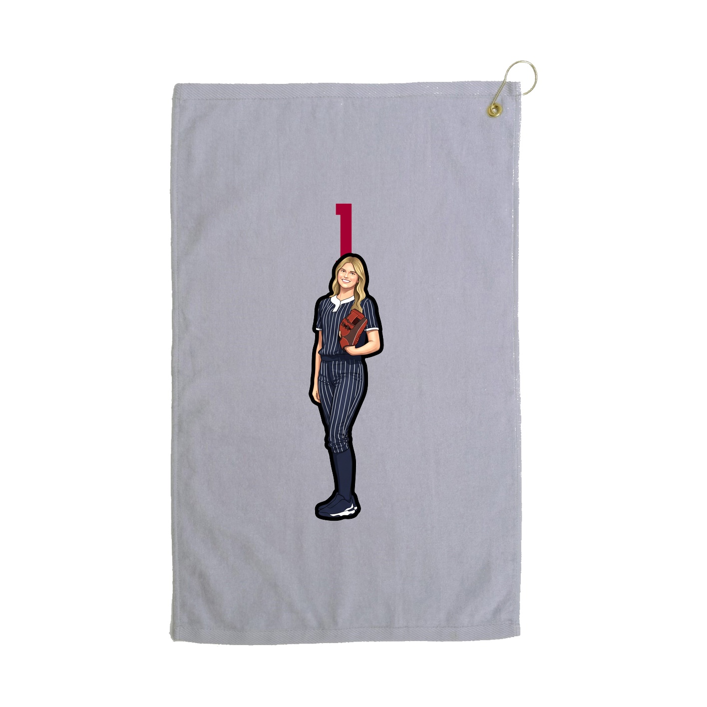 Golf Towel — Number Top in Grey