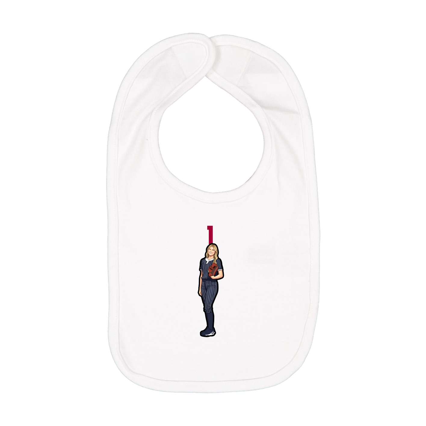 Infant Bib — Number Top in White
