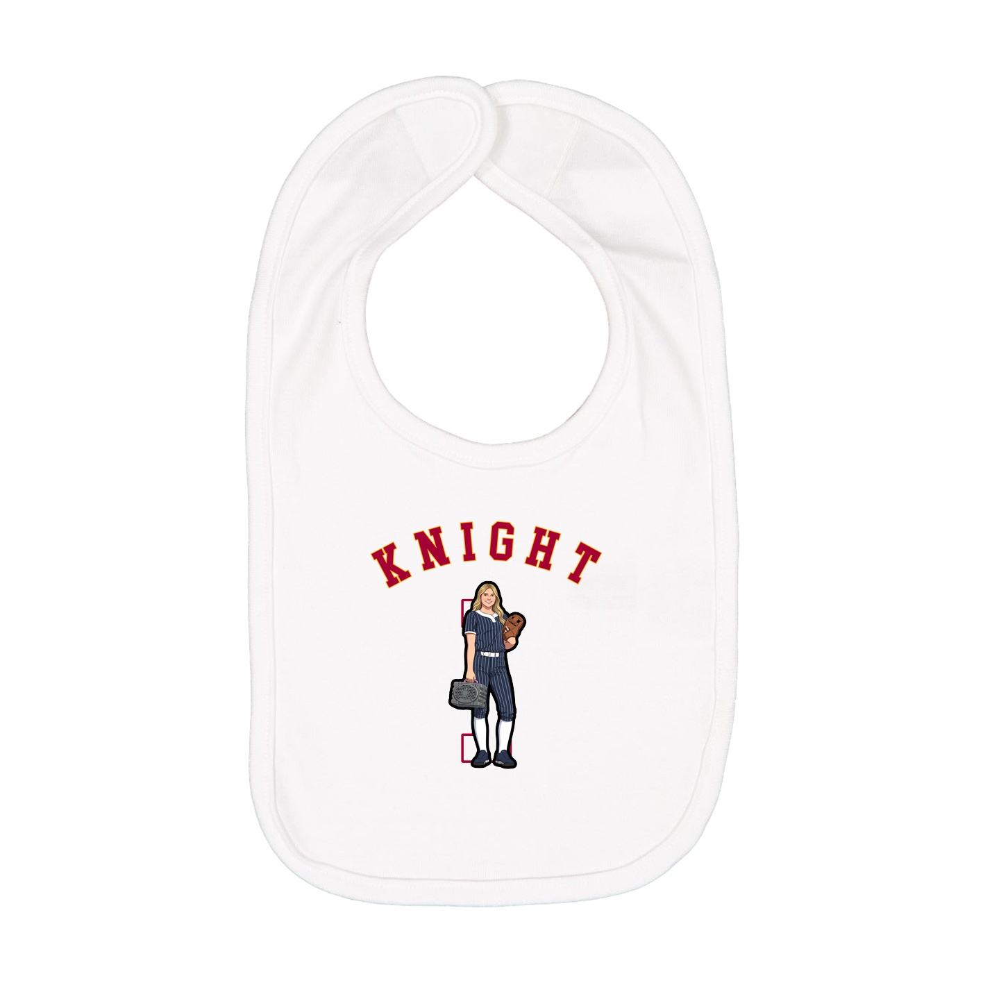 Infant Bib — Shirsey Arch in White