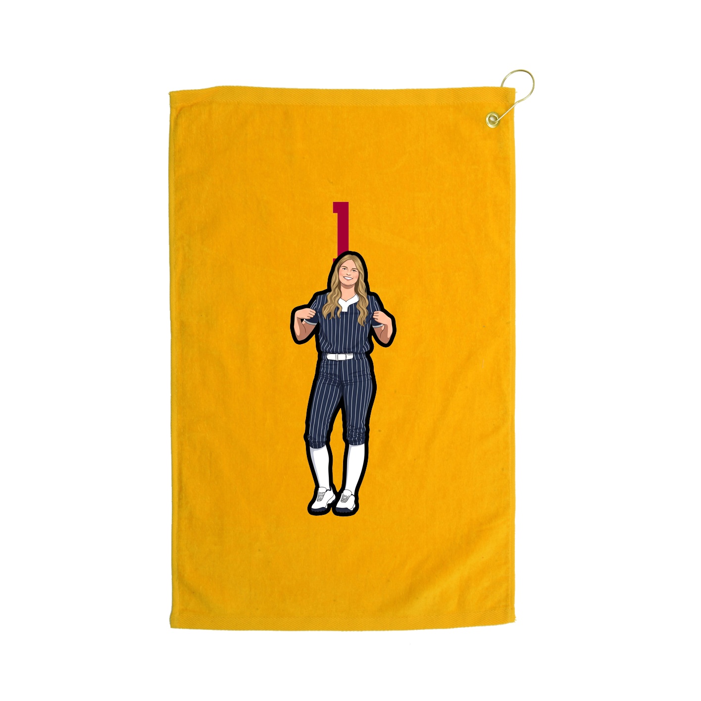 Golf Towel — Number Top in Gold