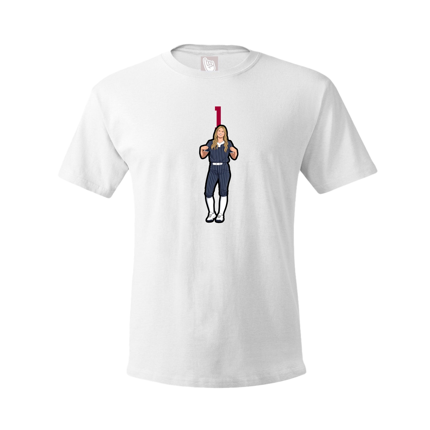 Youth Tee — Number Top in White