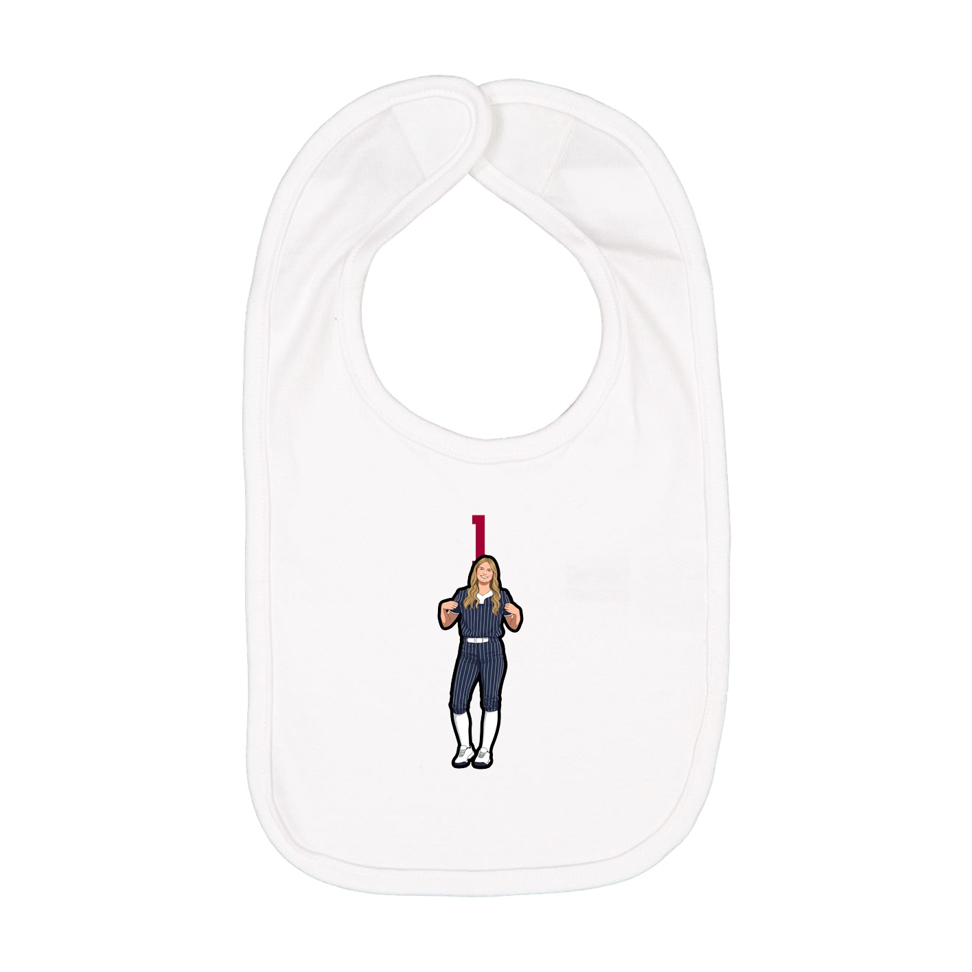 Infant Bib — Number Top in White