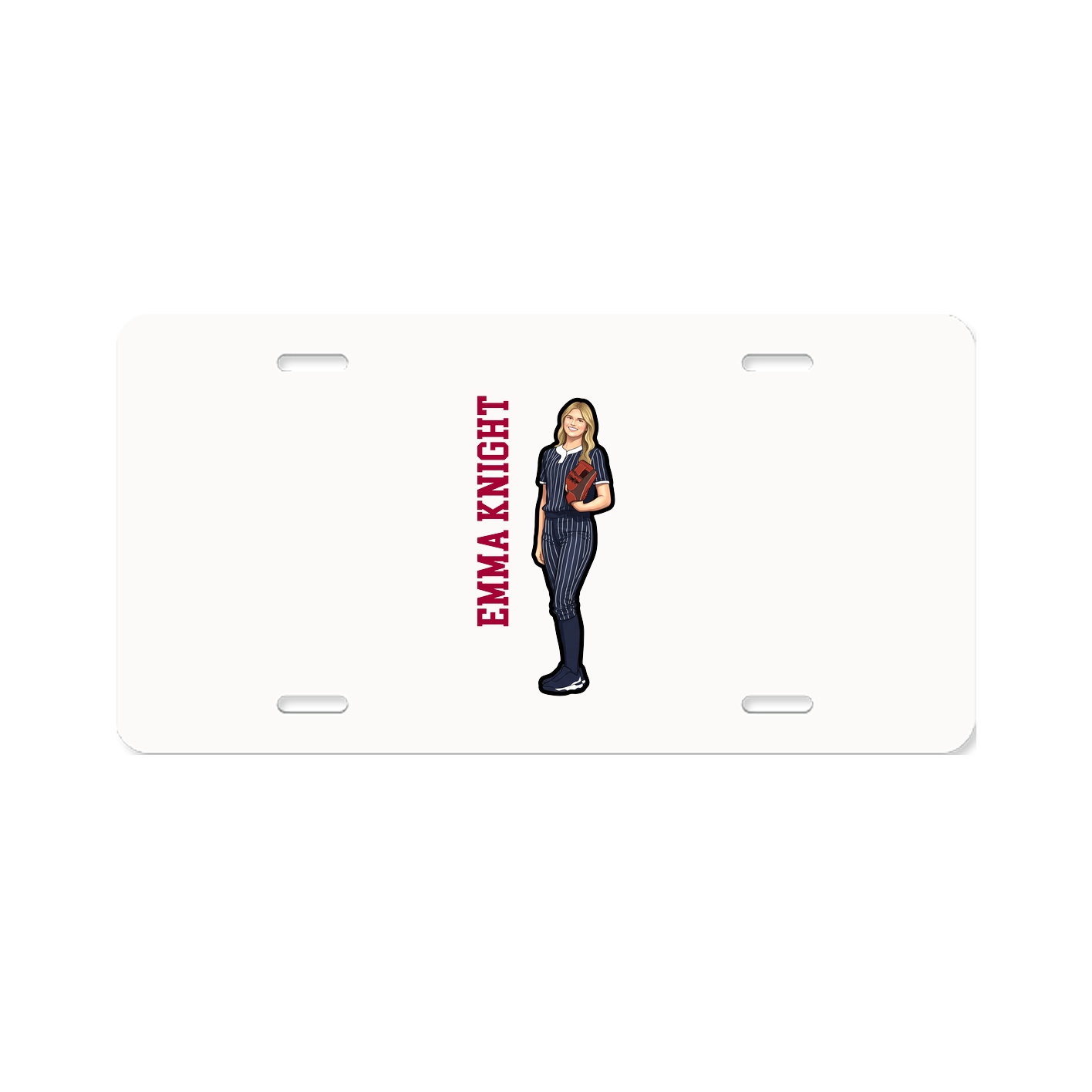 License Plate — Name Vertical in Classic