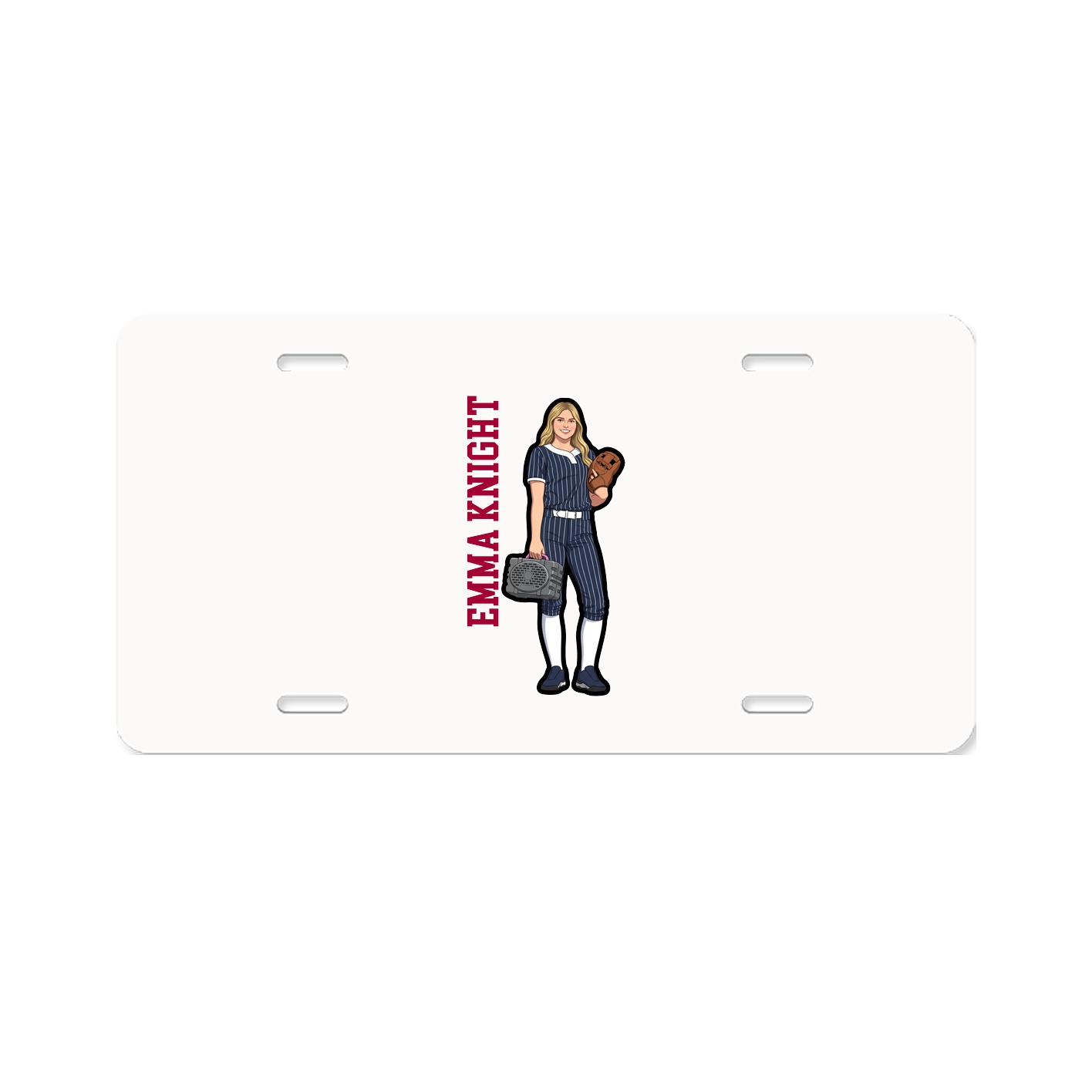 License Plate — Name Vertical in Classic