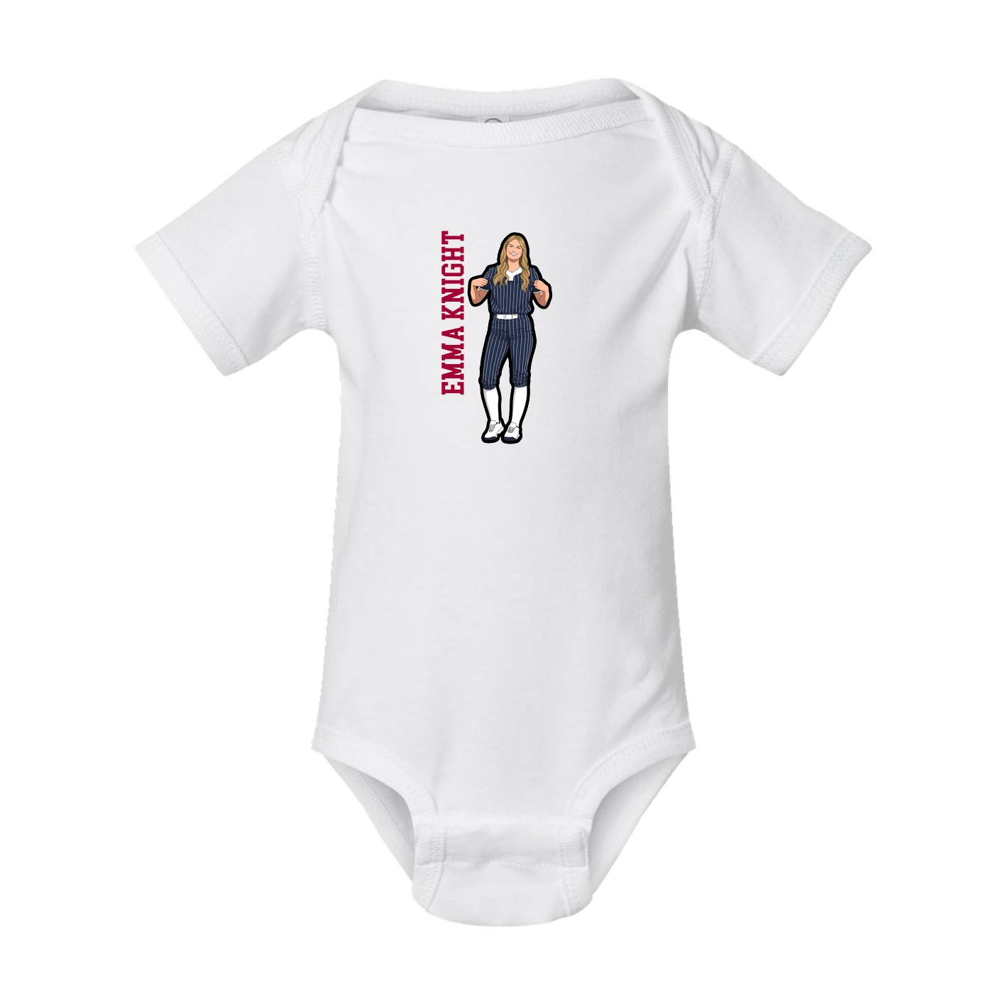 Baby Onesie — Name Vertical in White