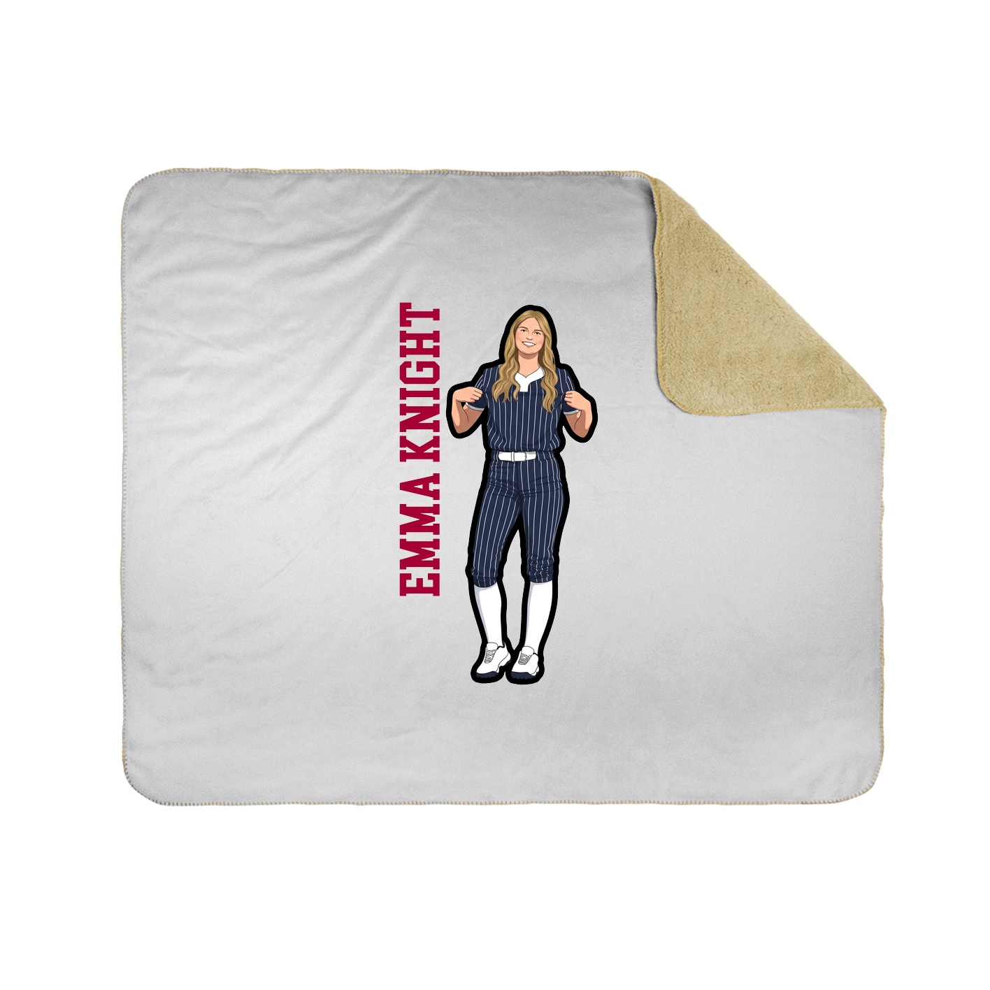 Throw Blanket — Name Vertical in White