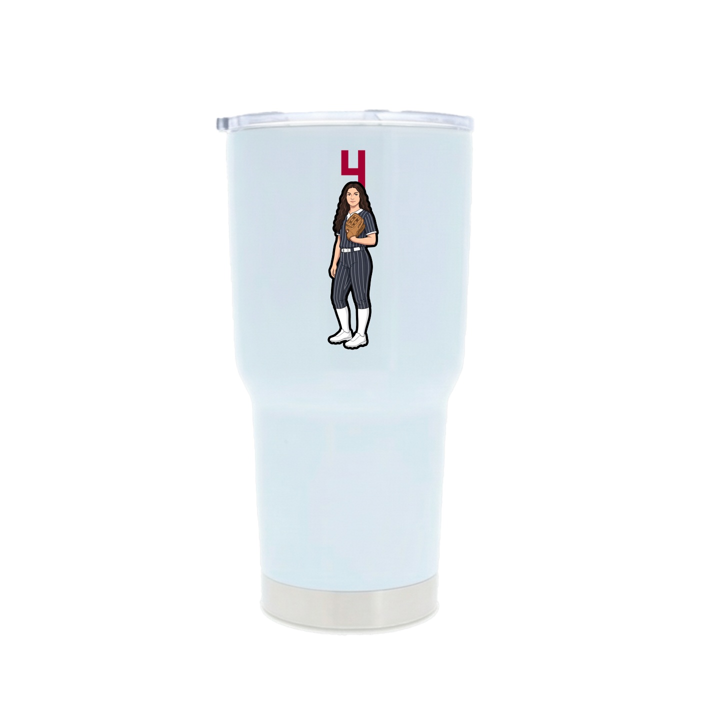 30oz Stainless Steel Tumbler — Number Top in White
