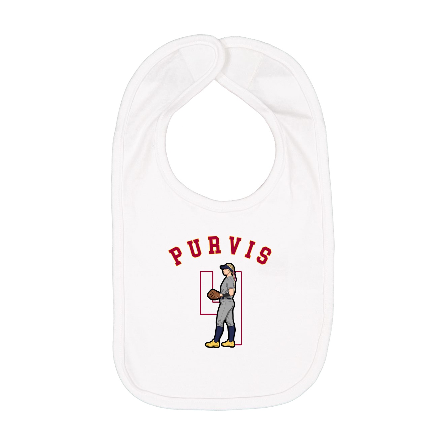 Infant Bib — Shirsey Arch in White