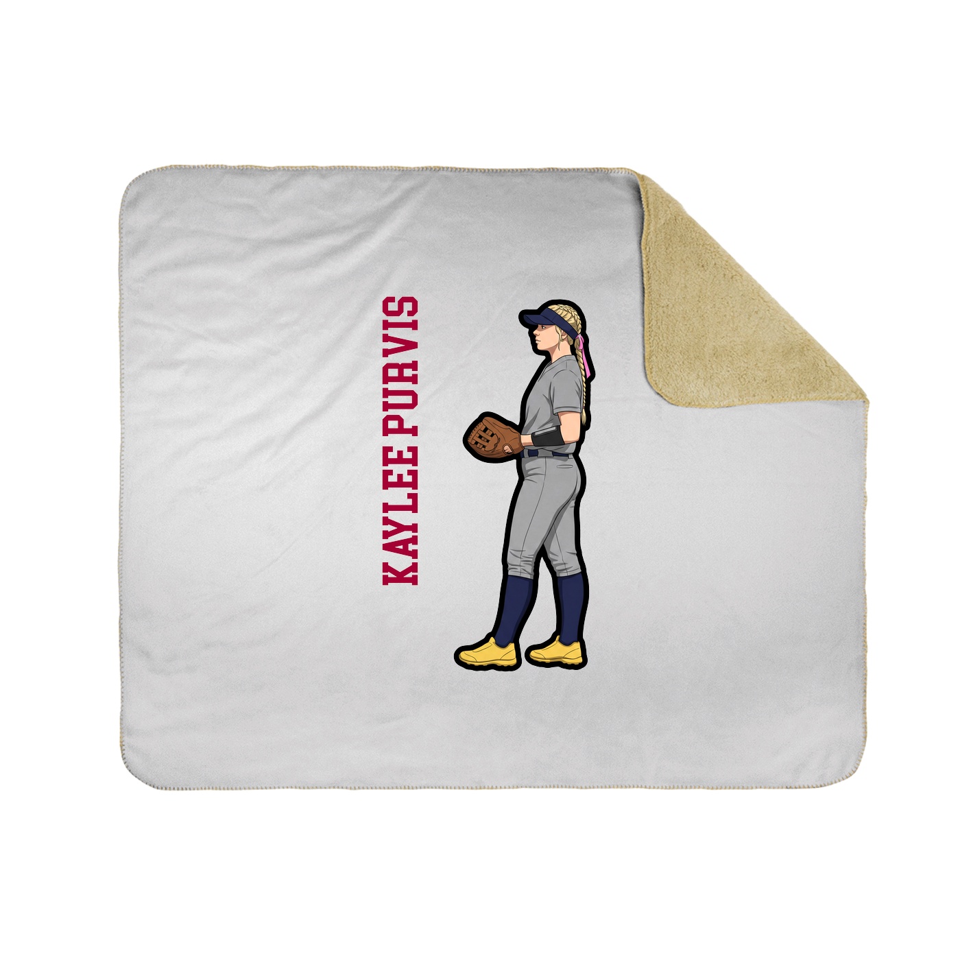 Throw Blanket — Name Vertical in White