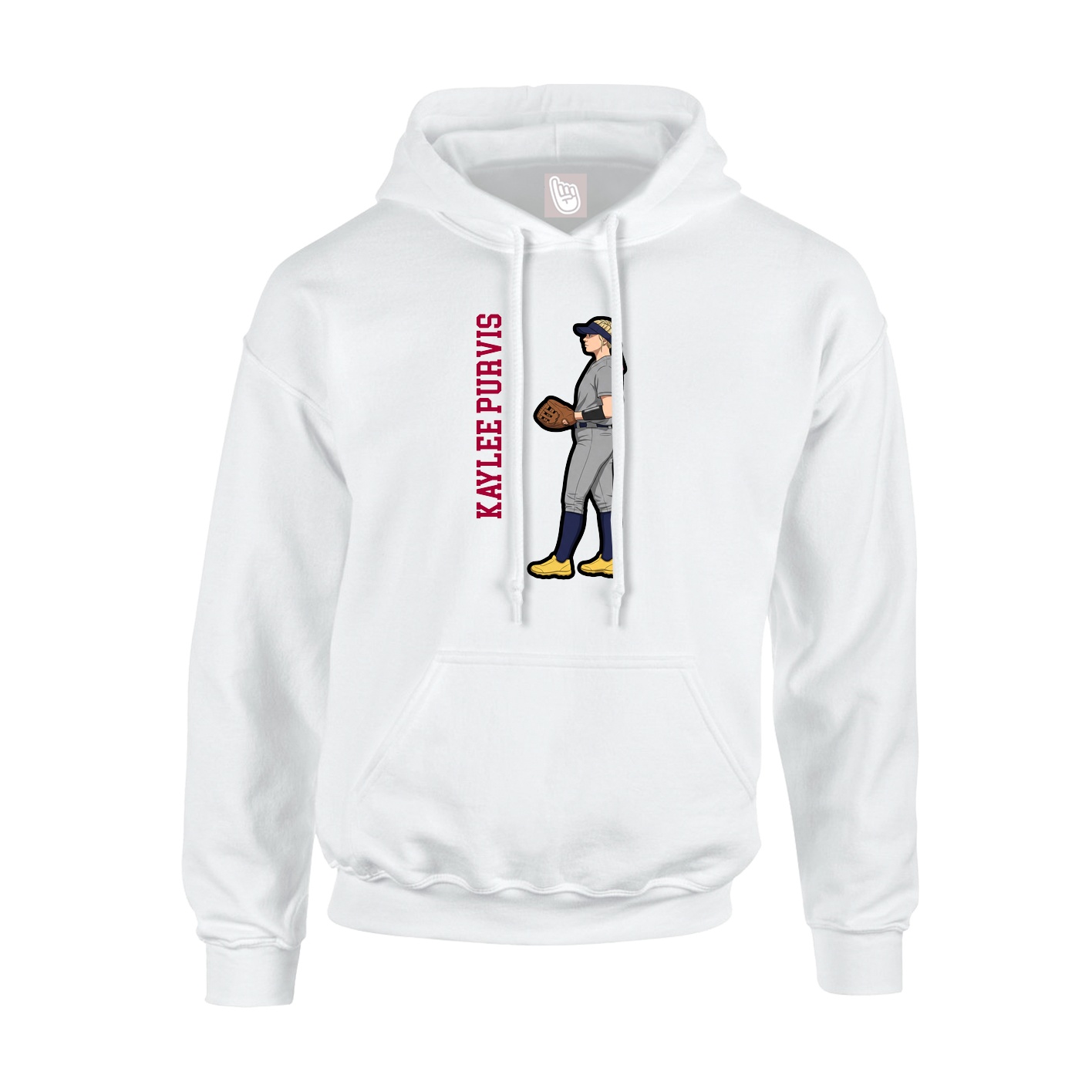 Youth Hoodie — Name Vertical in White
