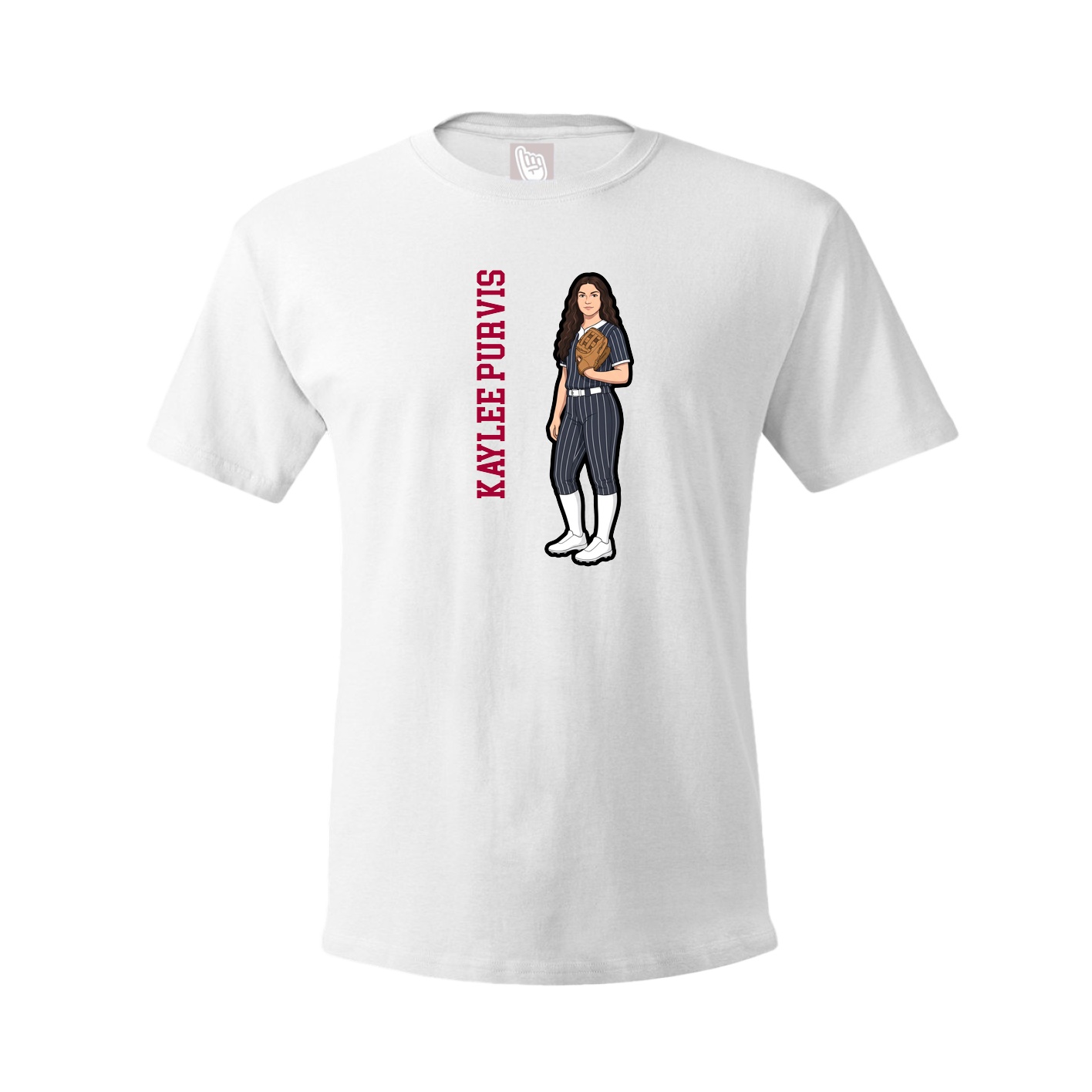 Youth Tee — Name Vertical in White