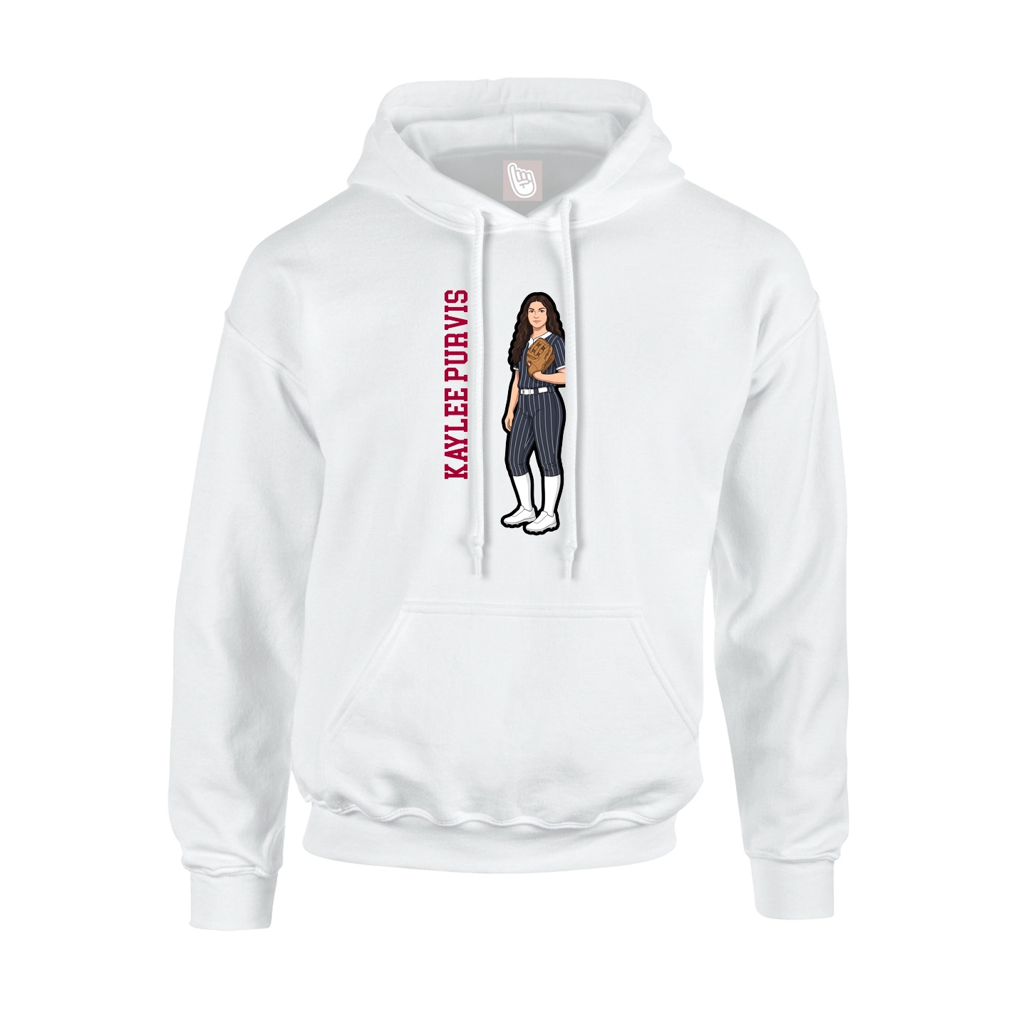 Hoodie — Name Vertical in White