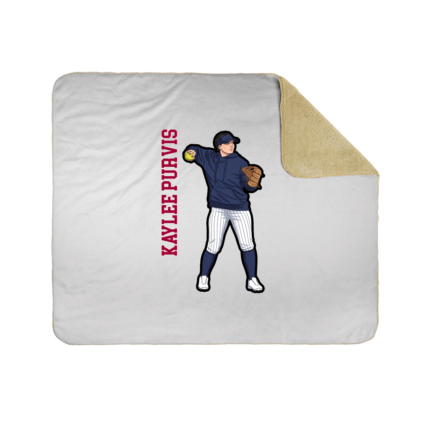 Throw Blanket — Name Vertical in White