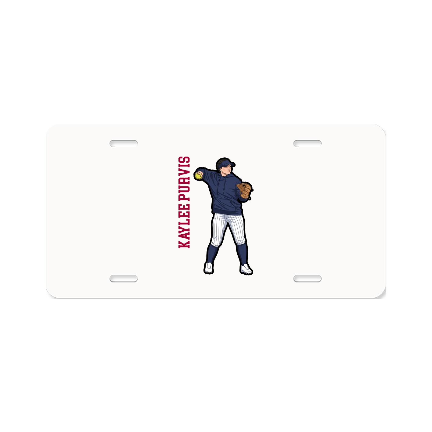 License Plate — Name Vertical in Classic