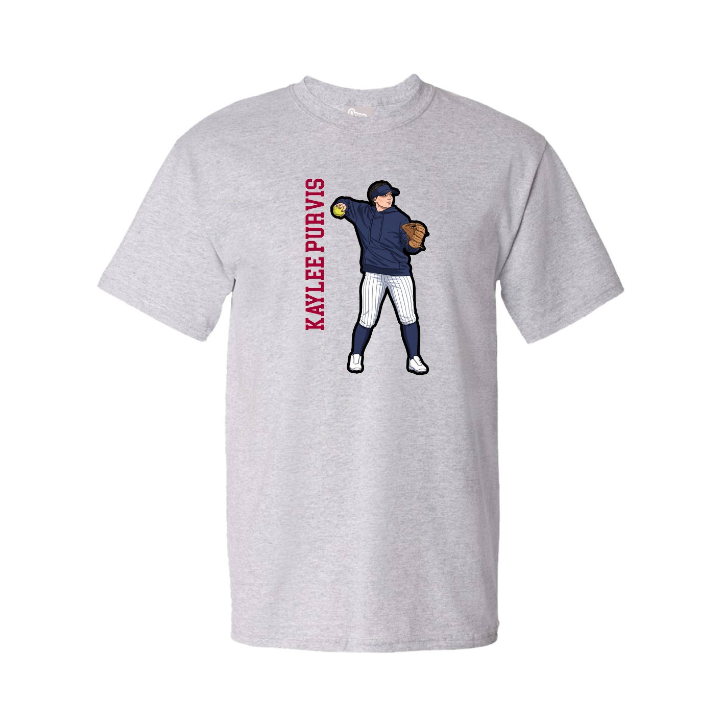 Youth Tee — Name Vertical in Grey