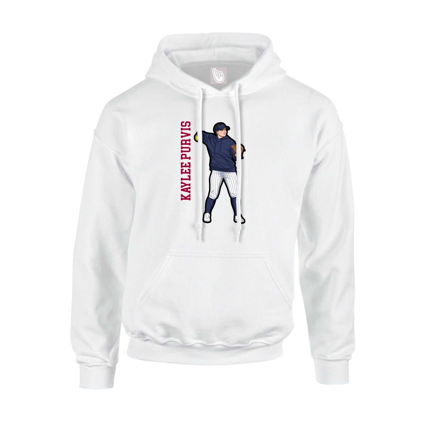 Youth Hoodie — Name Vertical in White
