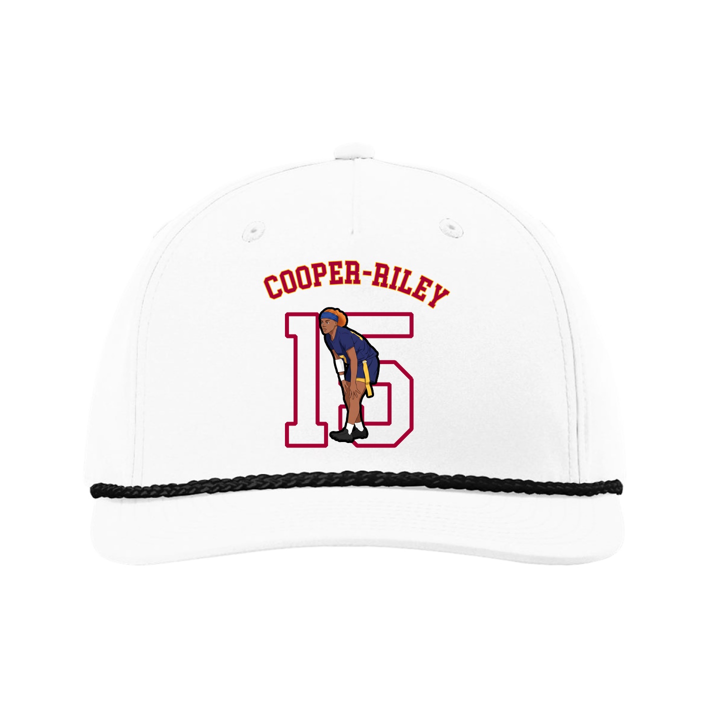 Five-Panel Classic Rope Cap — Shirsey Arch in White
