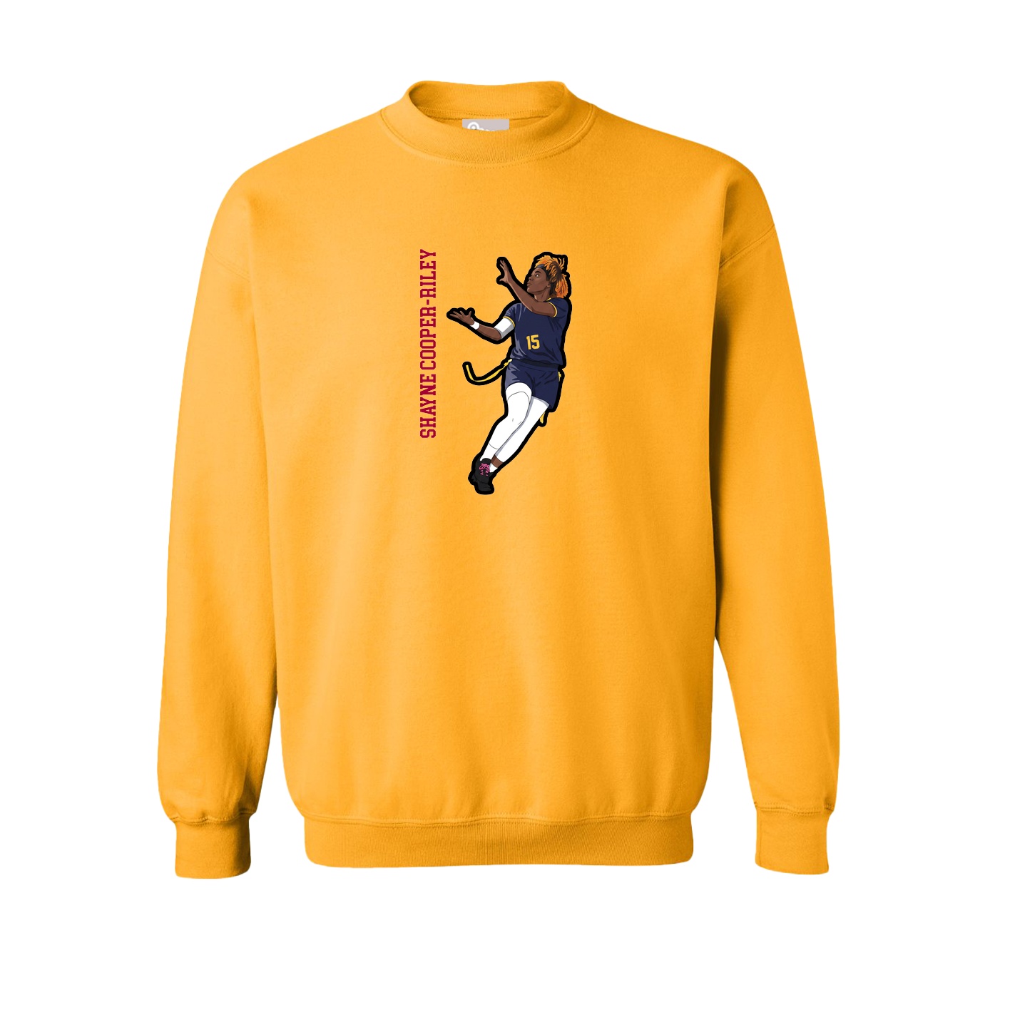 Fleece Crew — Name Vertical in Gold