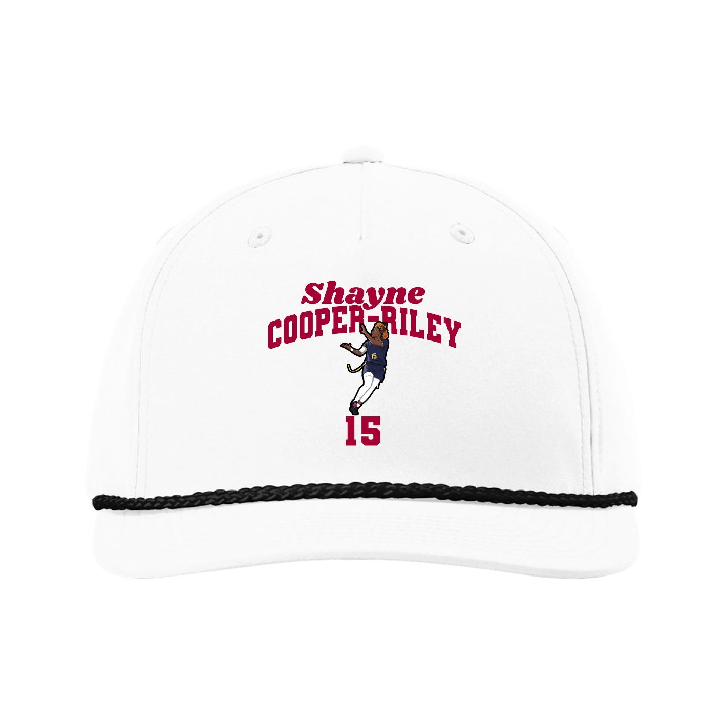Five-Panel Classic Rope Cap — Signature Arch in White