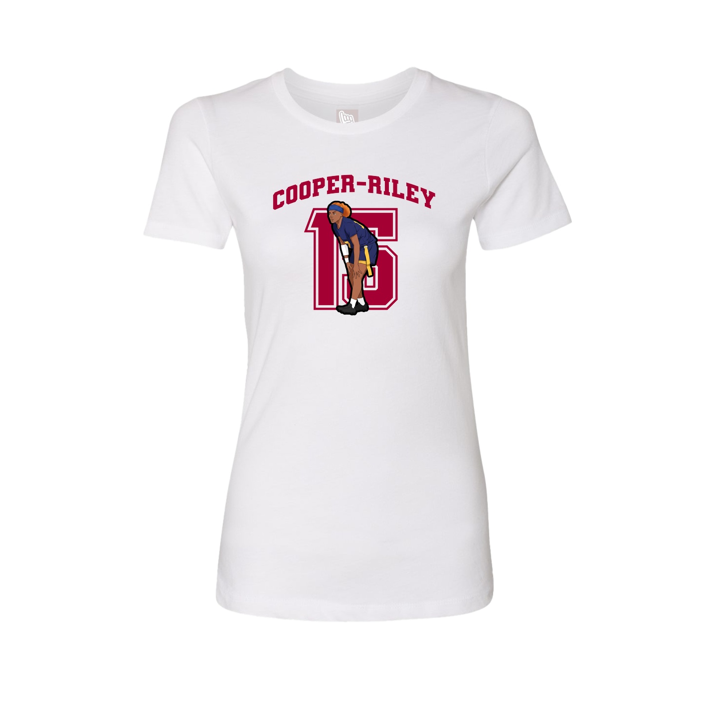 Fitted Women's Tee — Number in White
