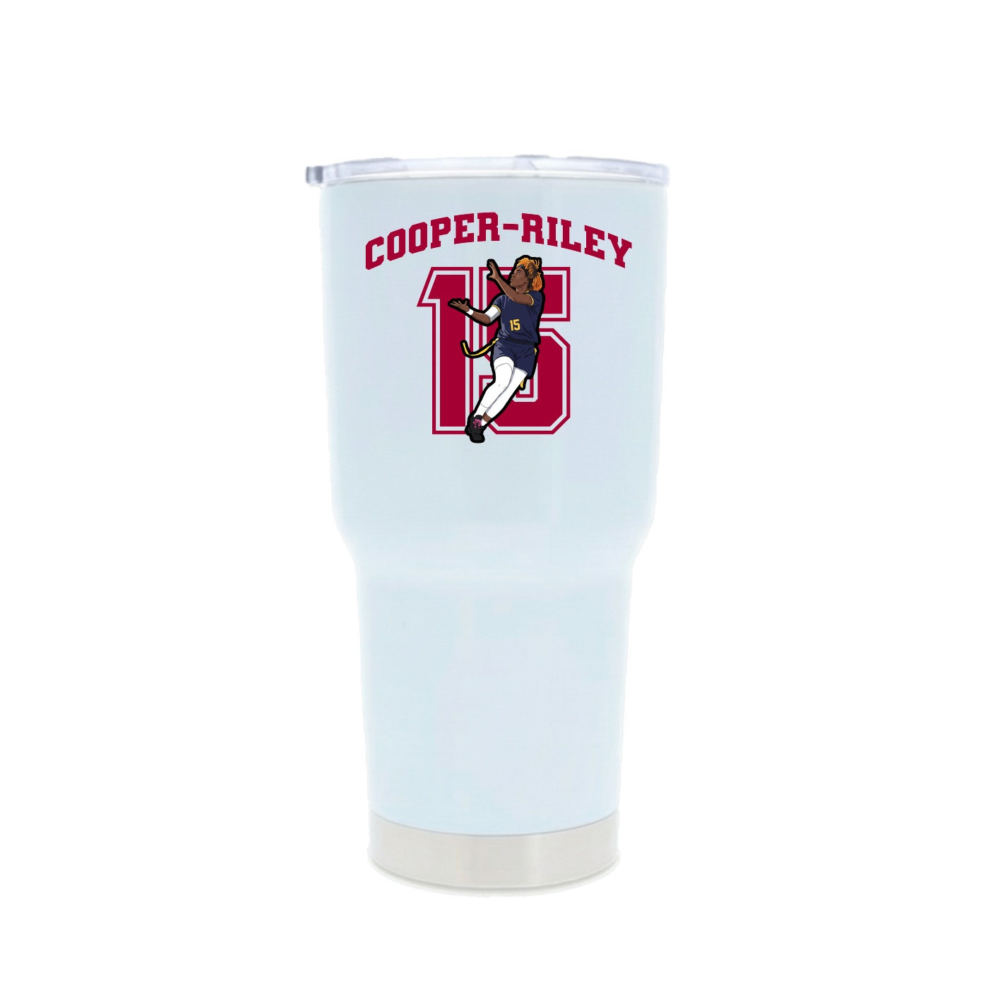 30oz Stainless Steel Tumbler — Number in White