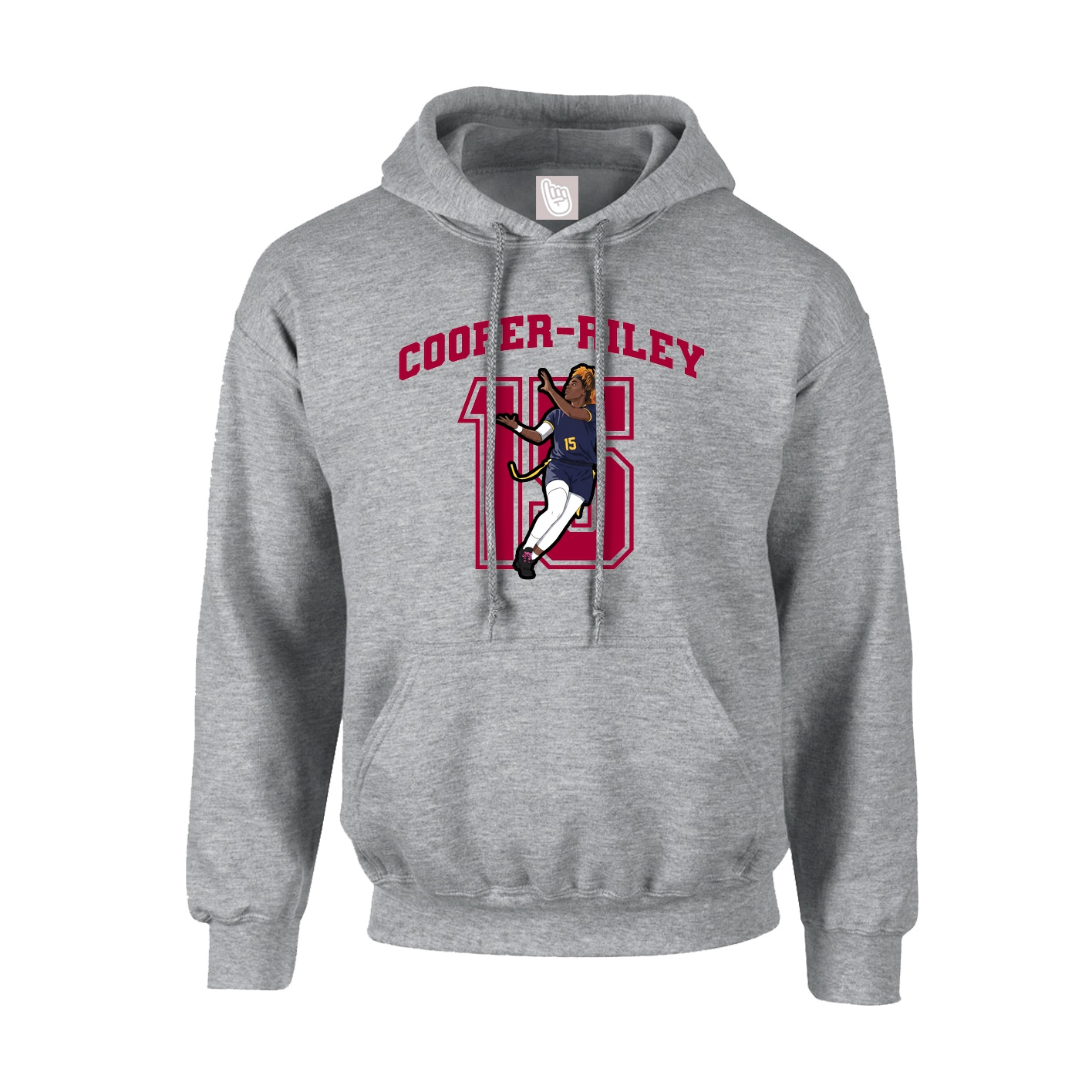Youth Hoodie — Number in Grey