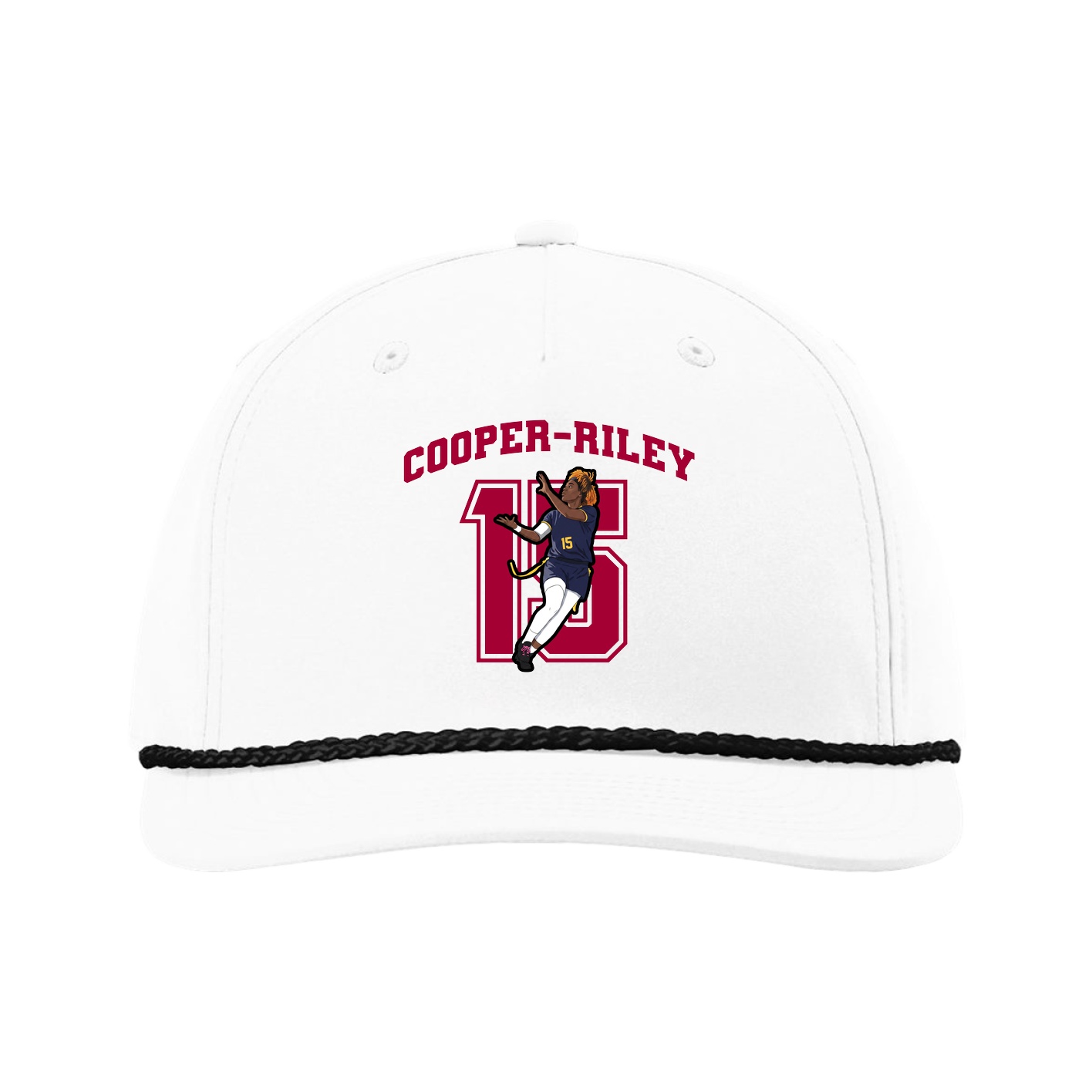 Five-Panel Classic Rope Cap — Number in White